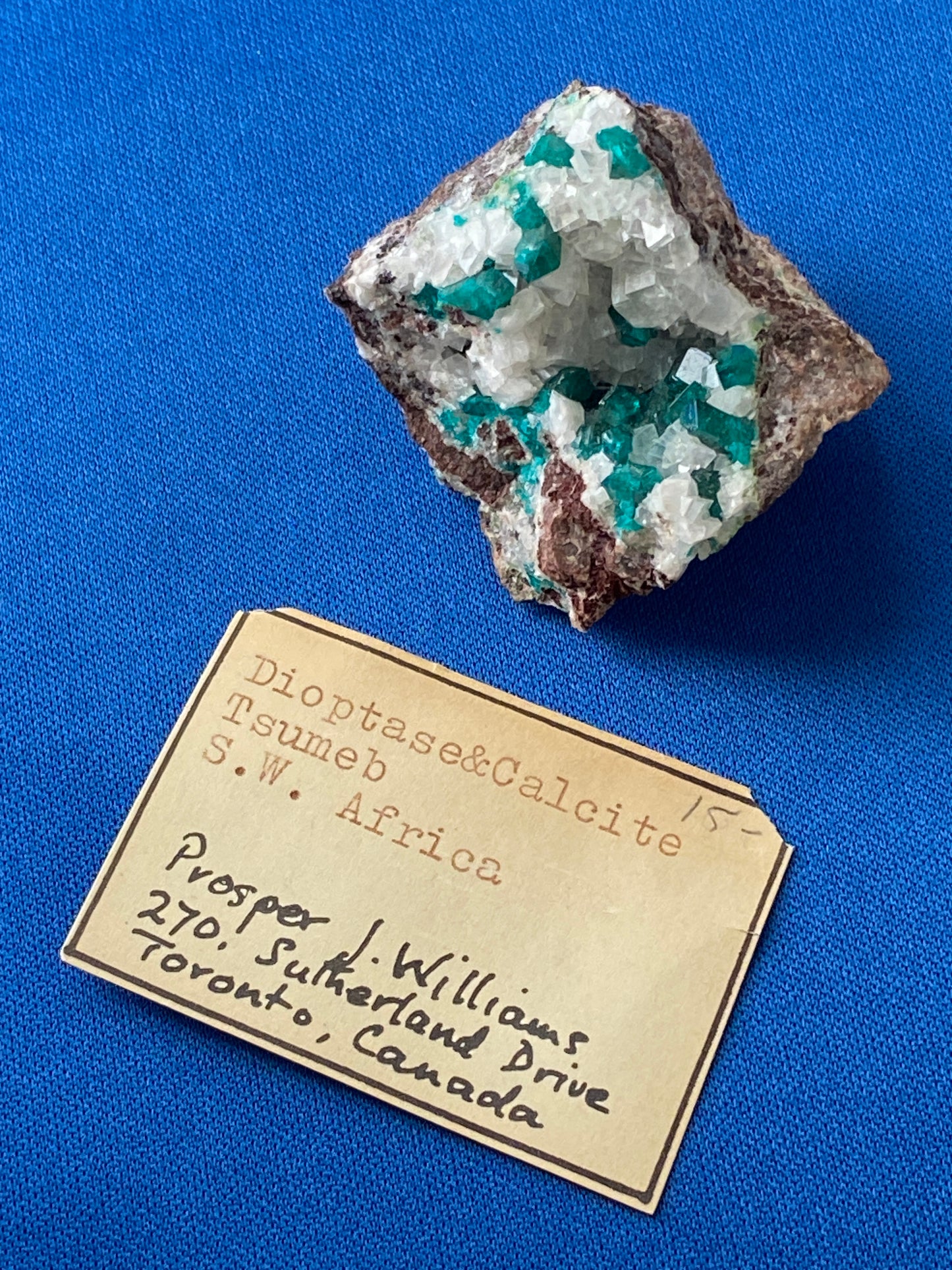 Dioptase, Tsumeb, Namibia (Ex Prosper J. Williams)