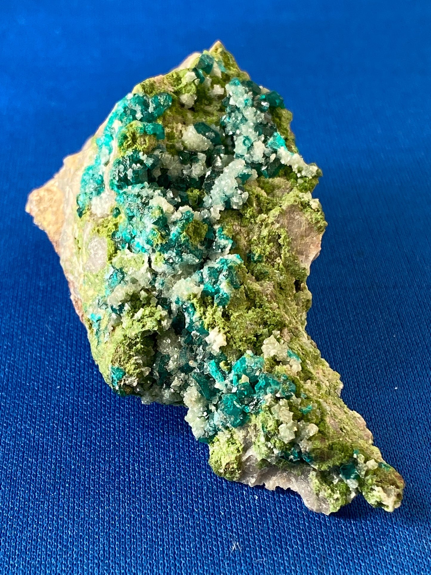 Dioptase, Duftite & Calcite, Tsumeb, Namibia (Ex Prosper J. Williams)