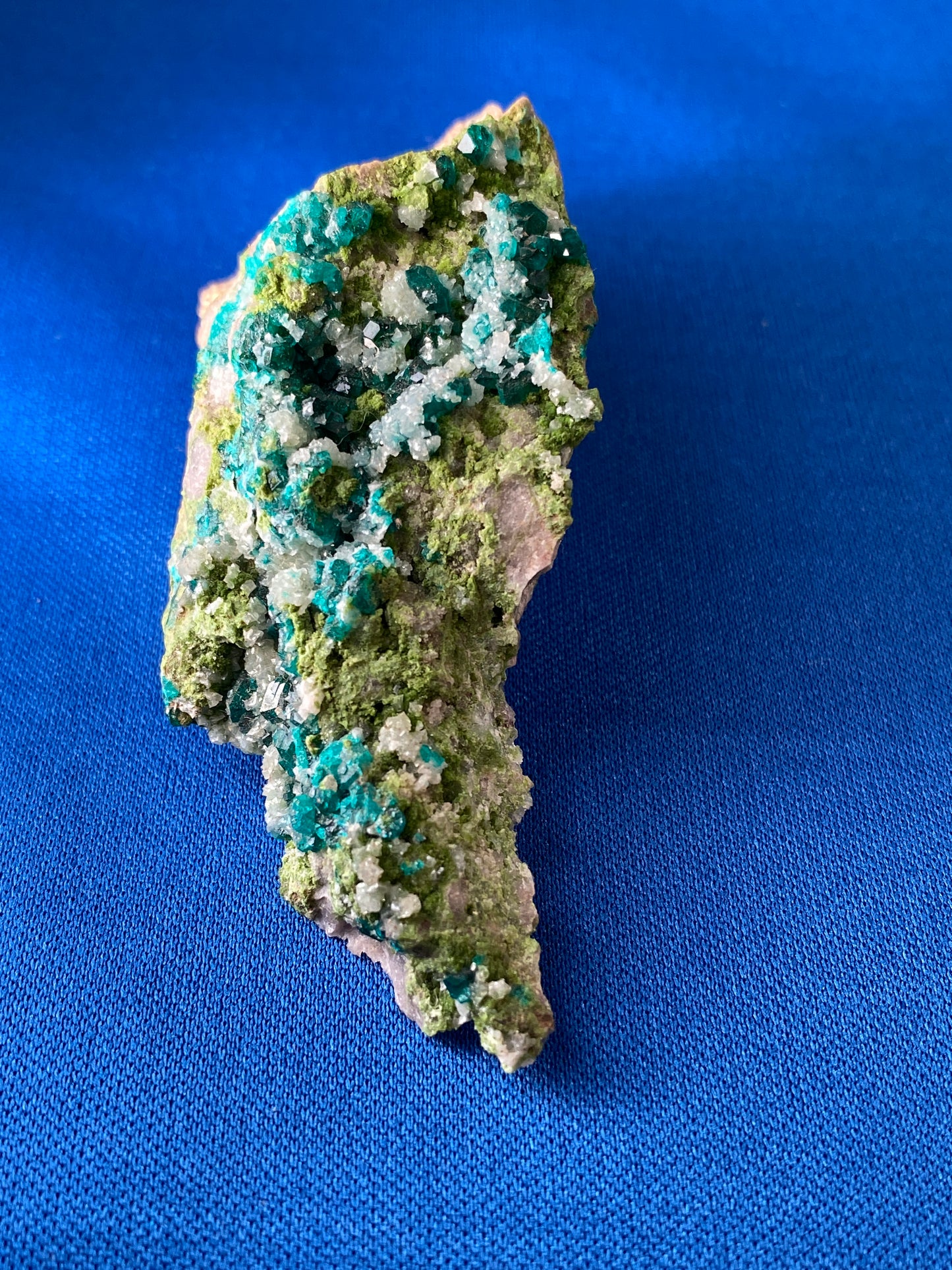 Dioptase, Duftite & Calcite, Tsumeb, Namibia (Ex Prosper J. Williams)