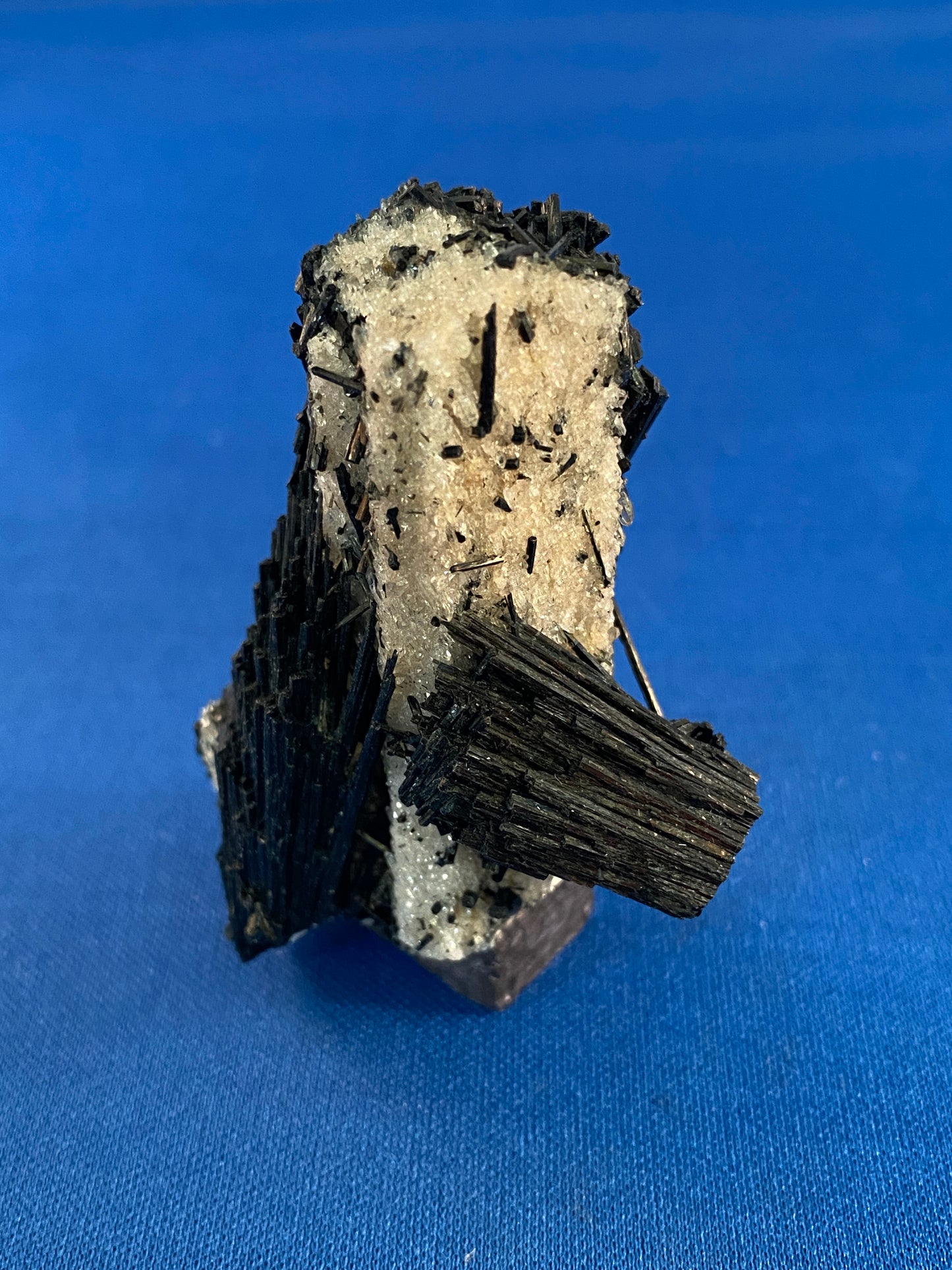 Quartz pseudomorph after Microcline with Schorl, Erongo, Namibia