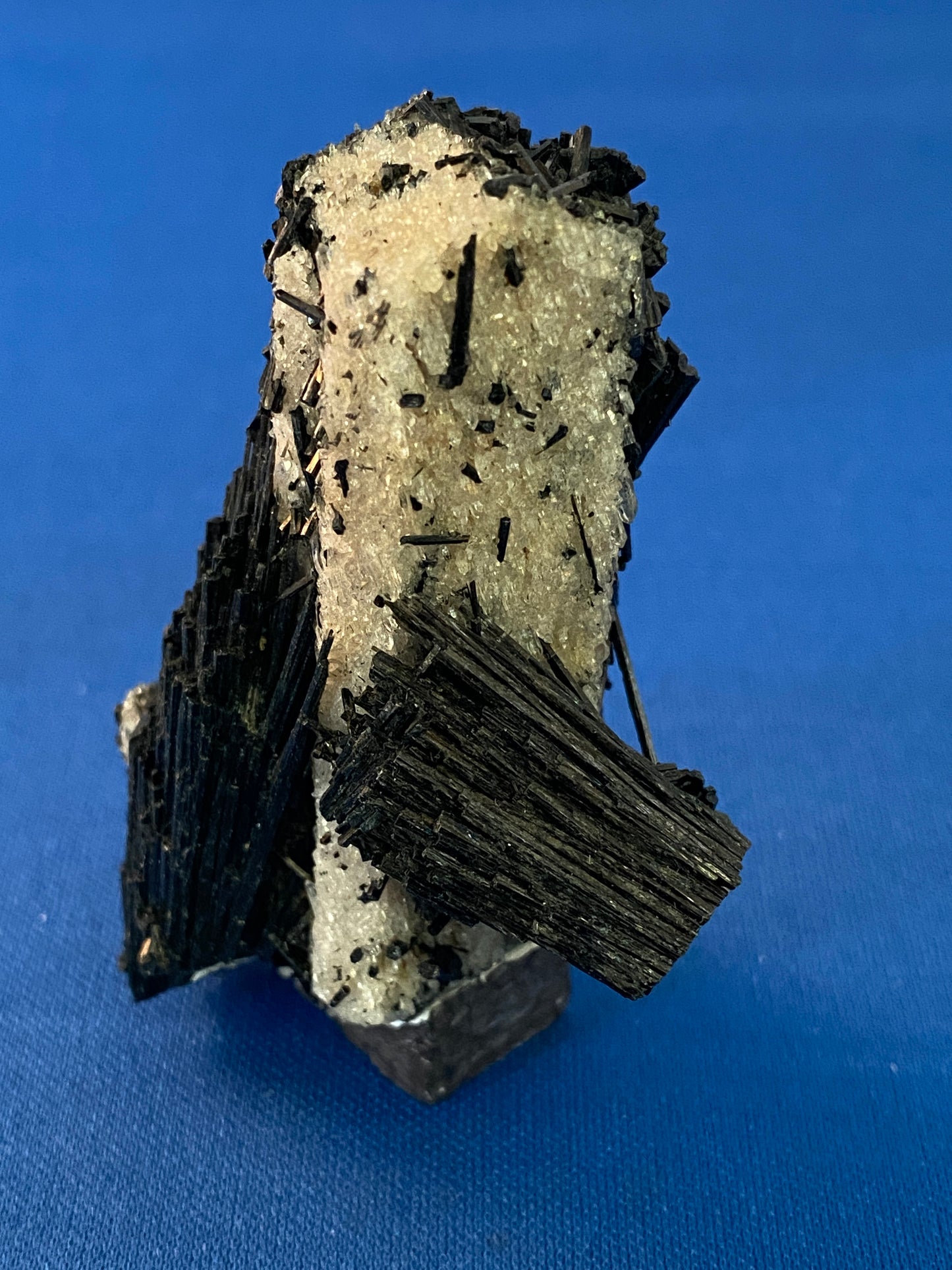 Quartz pseudomorph after Microcline with Schorl, Erongo, Namibia