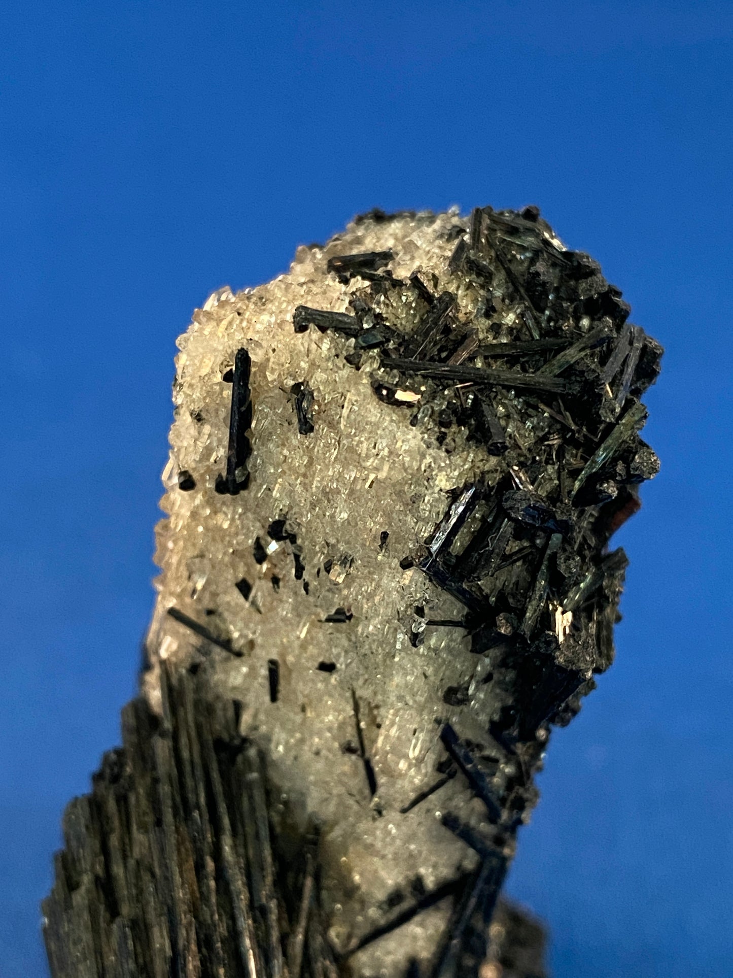 Quartz pseudomorph after Microcline with Schorl, Erongo, Namibia