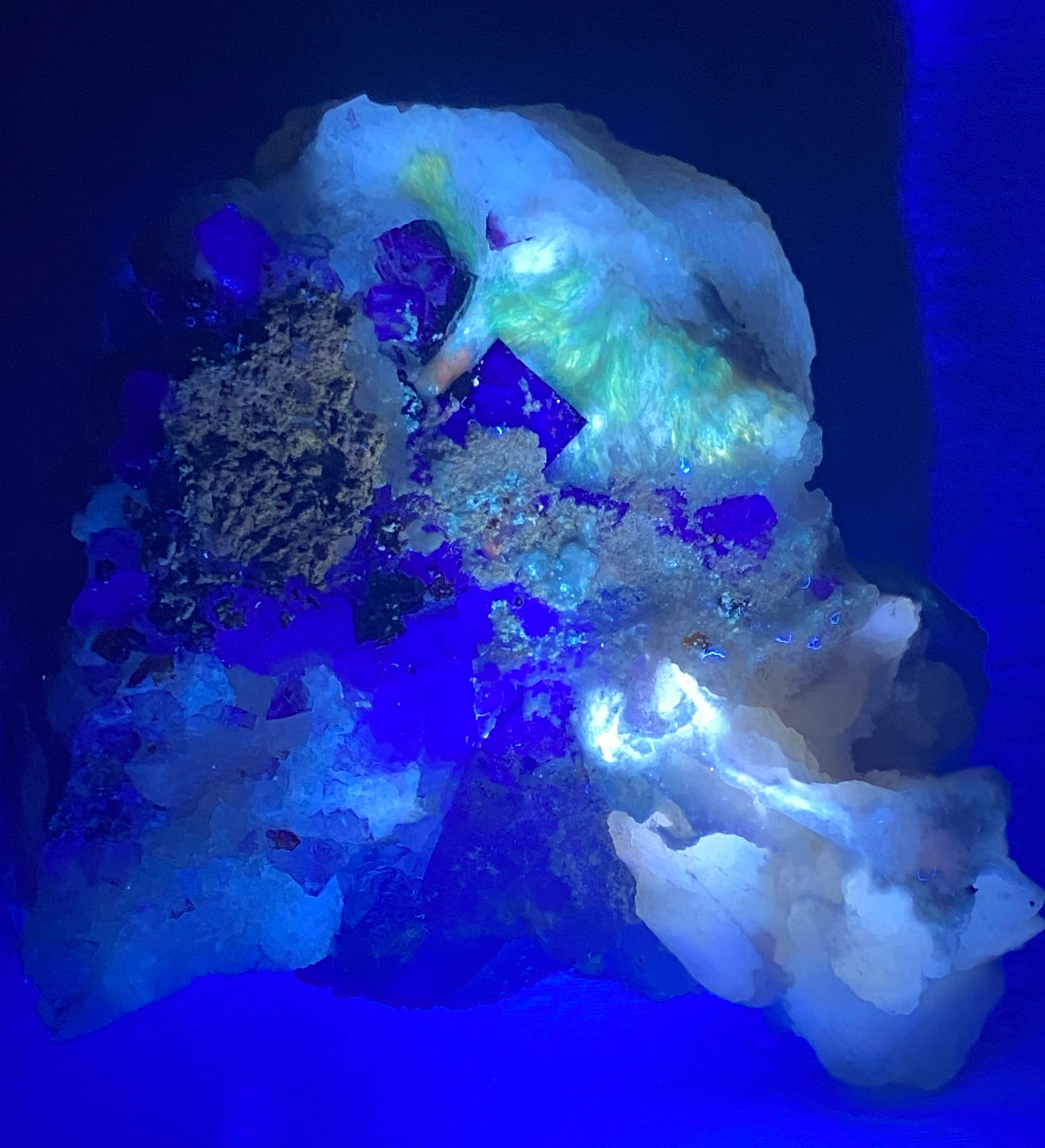 Witherite with Fluorite, Minerva No 1 Mine, Illinois, USA