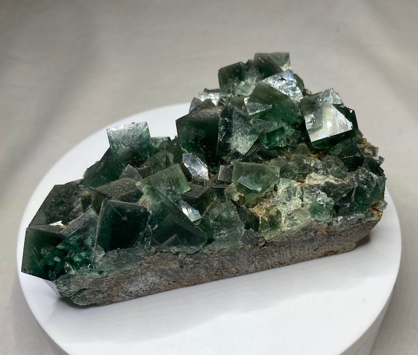 Fluorite (daylight fluorescence), 50 Year Pocket, Rogerley Mine, Weardale, County Durham, England