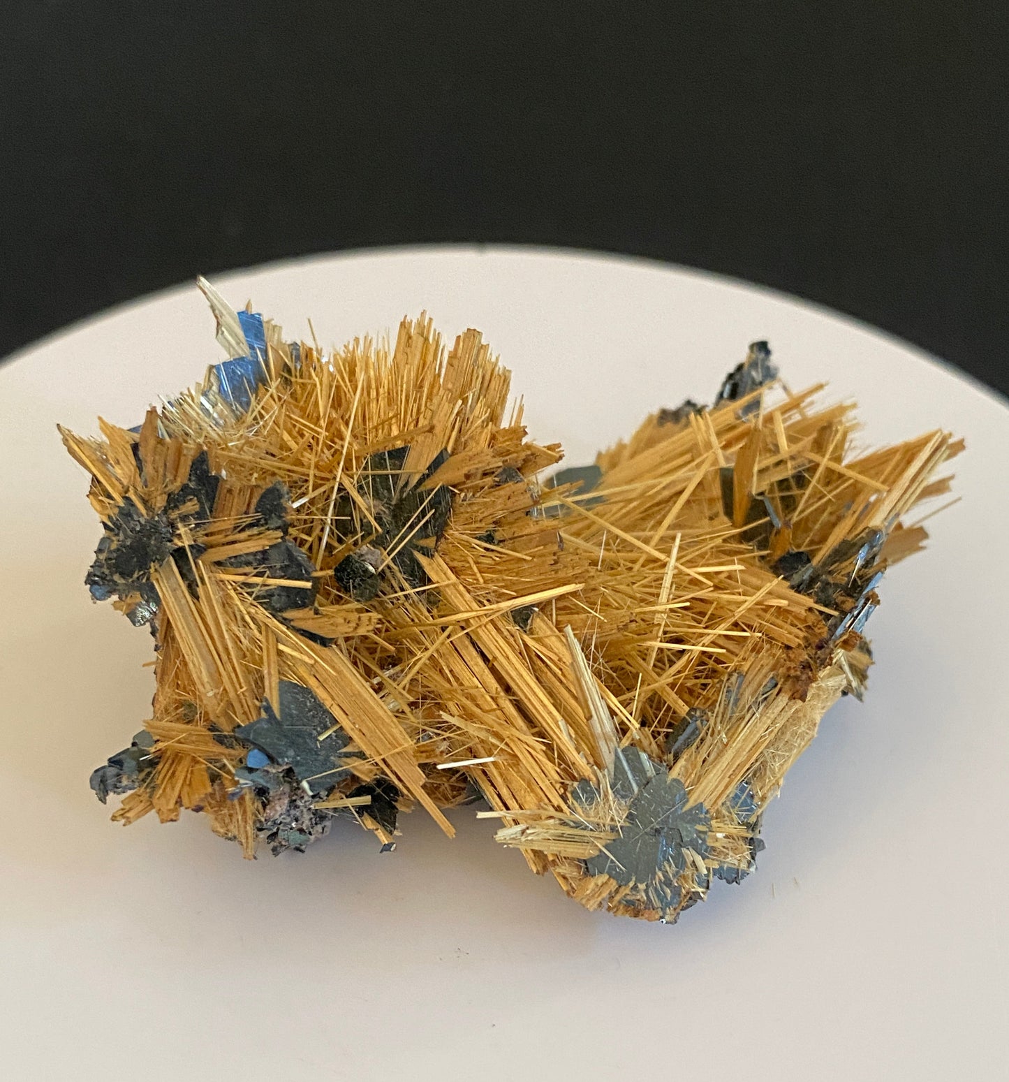 Rutile on Hematite, Novo Horizonte, Bahia, Brazil