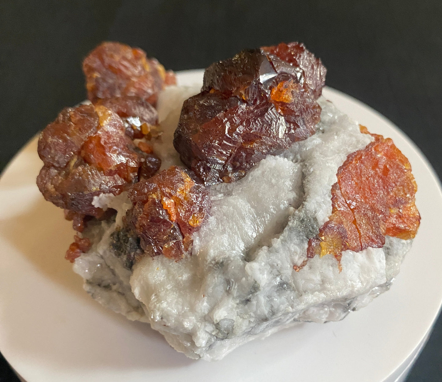 Sphalerite on Calcite, Las Manforas Mine, Alvia, Spain