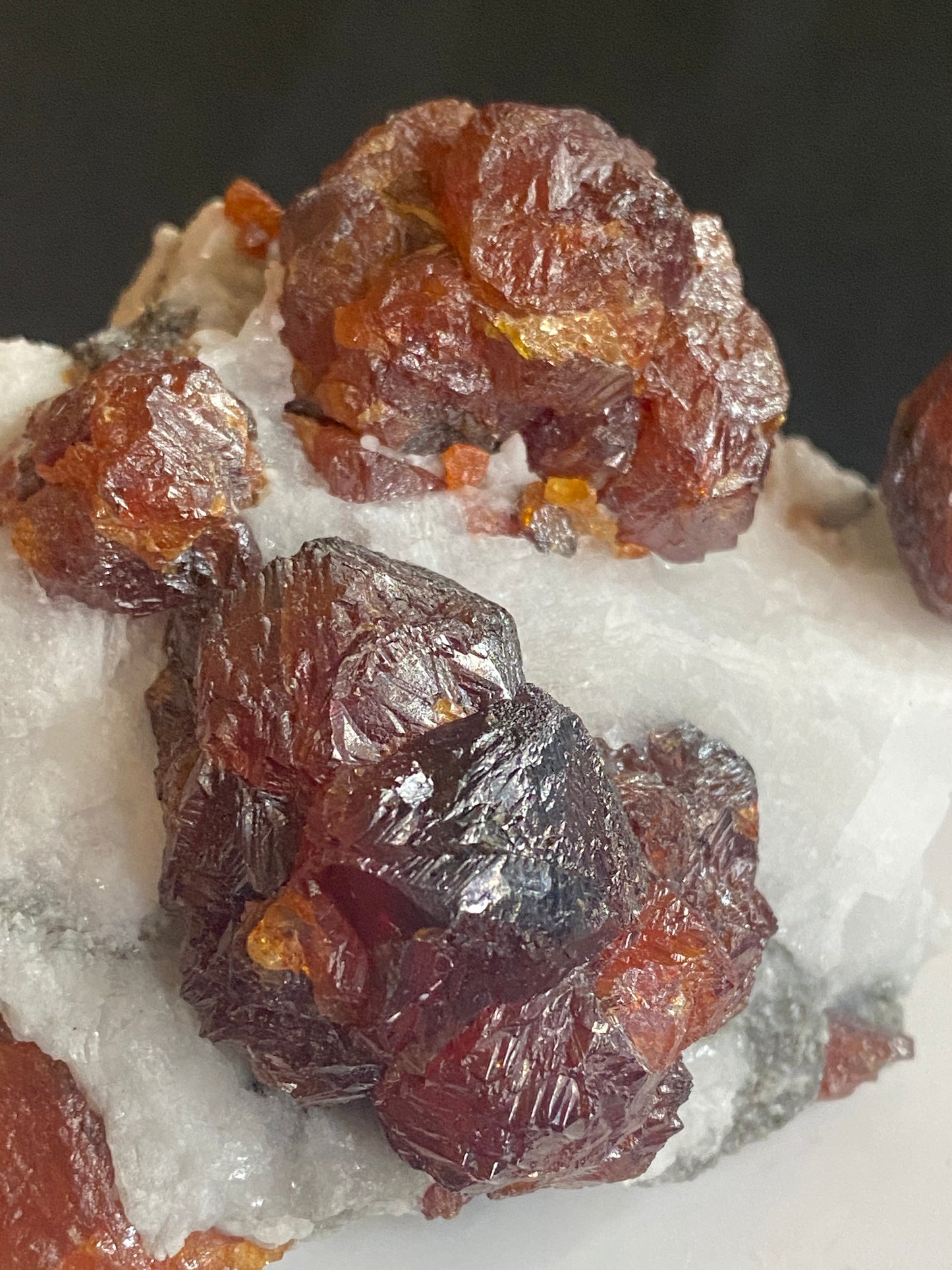 Sphalerite on Calcite, Las Manforas Mine, Alvia, Spain