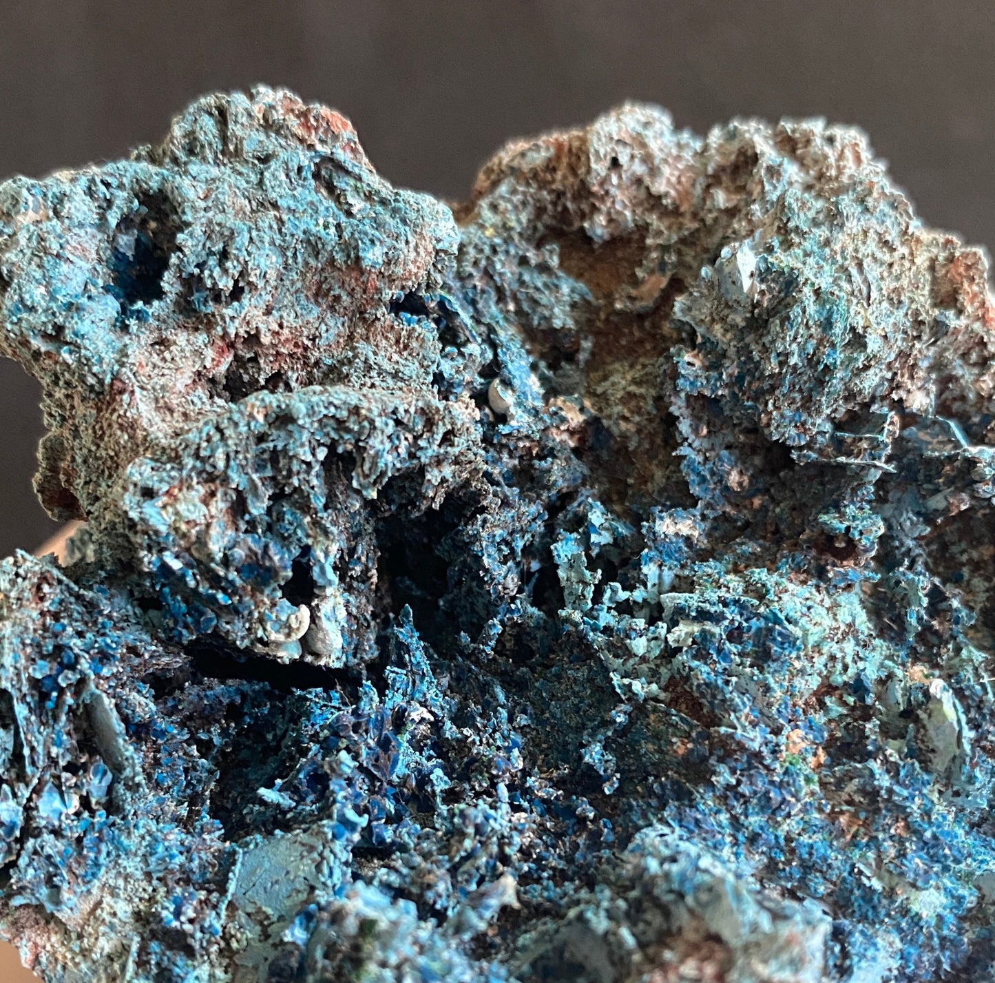 Shattuckite after Barite, Shangulowe Mine, Kambove, Haut-Katanga, Democratic Republic of Congo