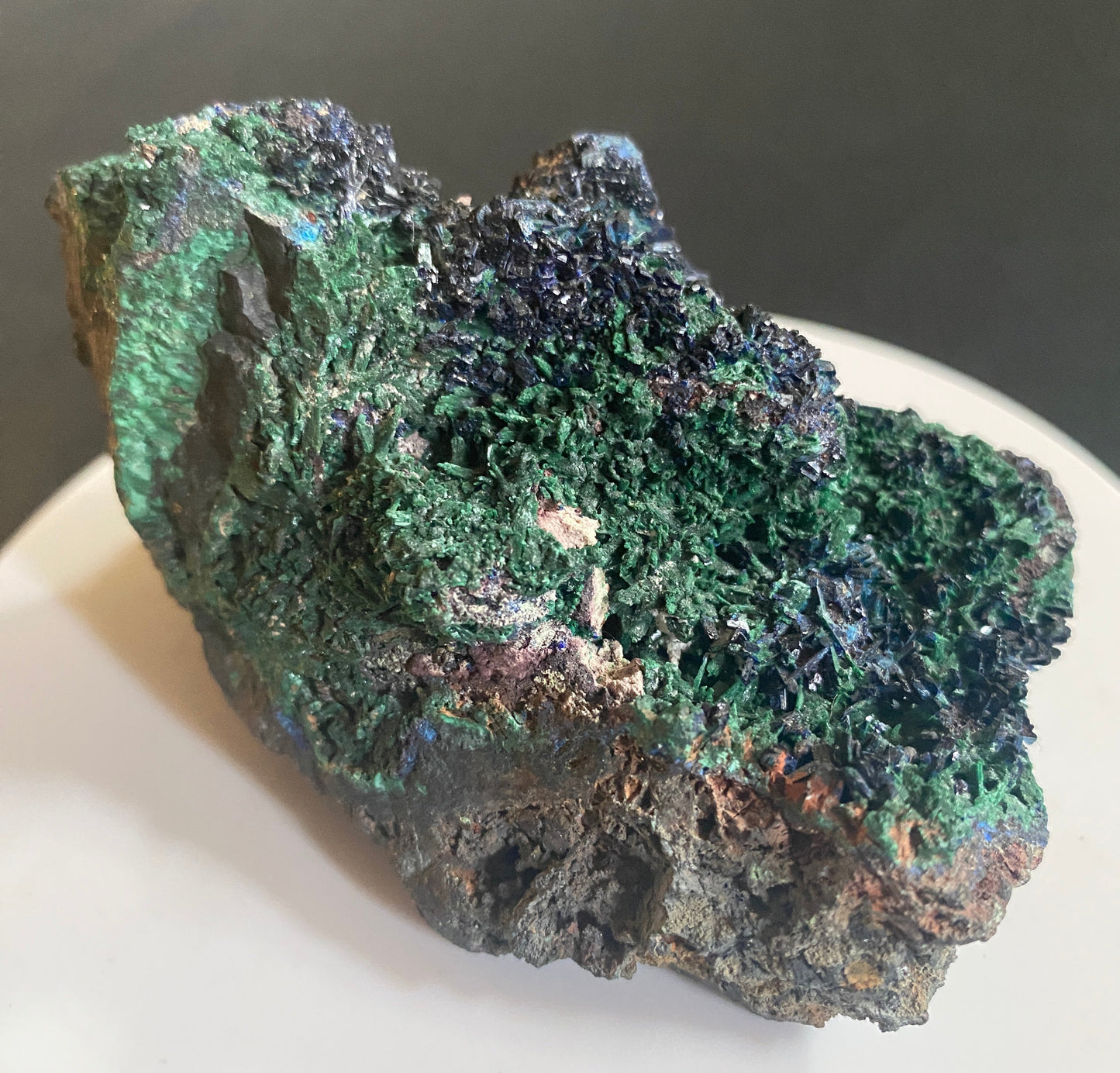Azurite in Digenite, Tsumeb, Namibia