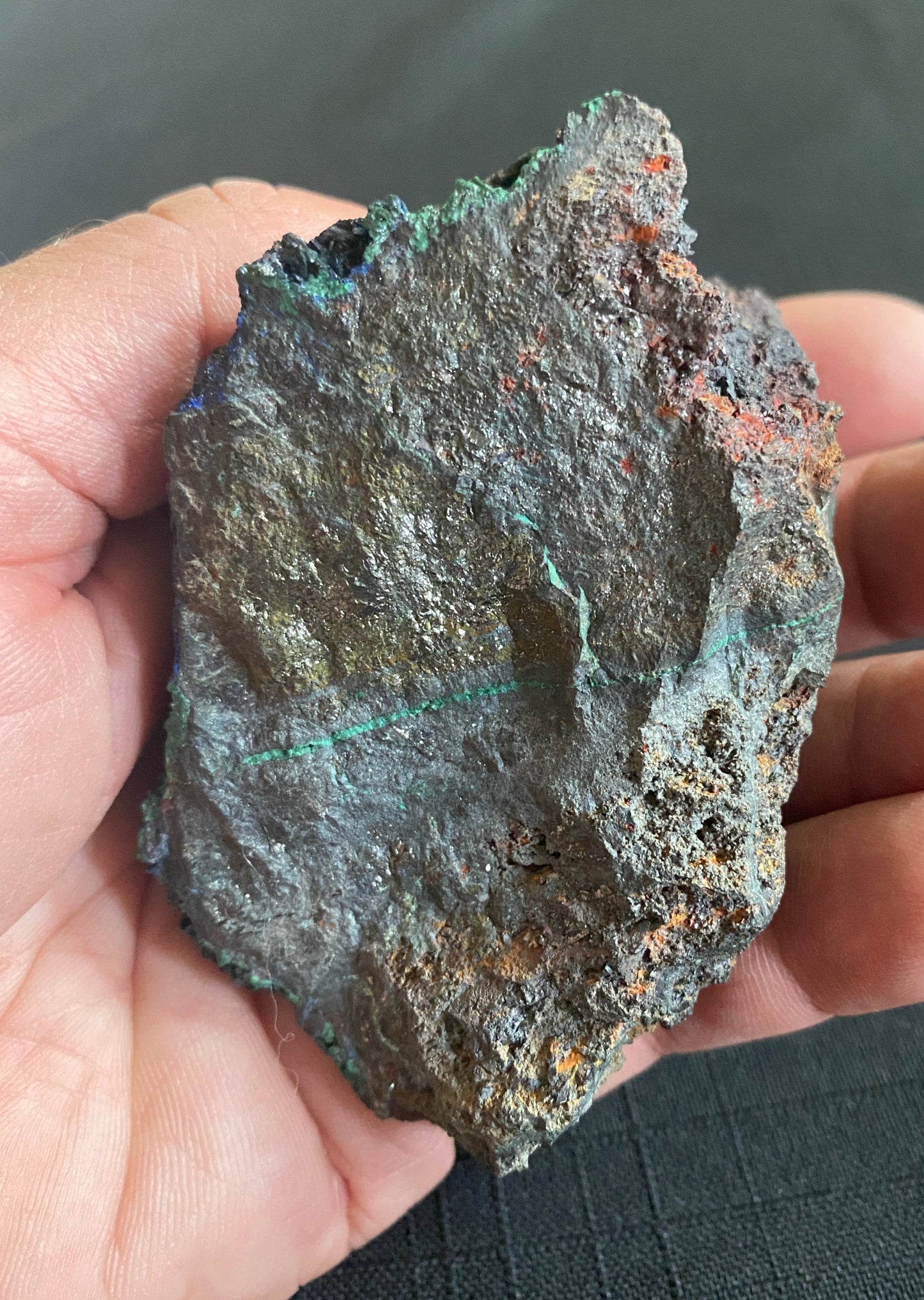 Azurite in Digenite, Tsumeb, Namibia