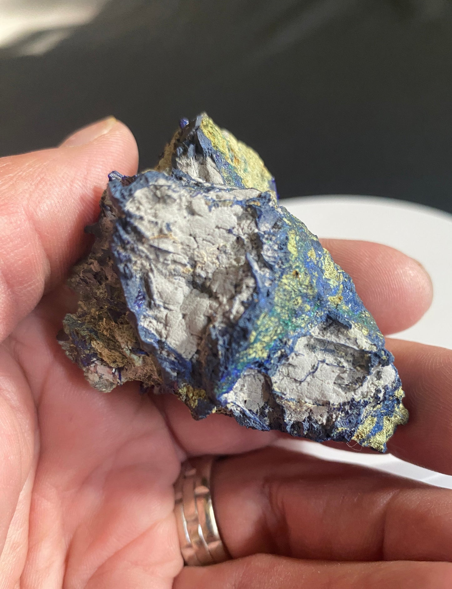 Azurite with Digenite, Tsumeb, Namibia