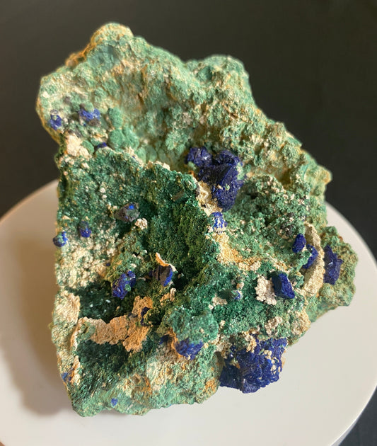Azurite on Malachite, Blue Jay Claim, La Sal, San Juan County, Utah