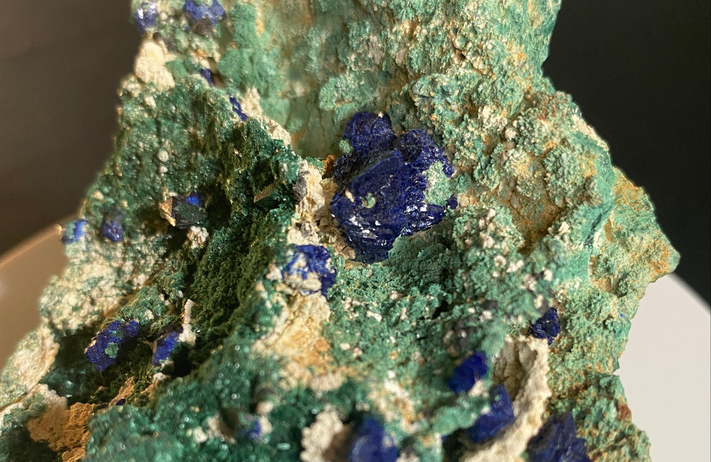 Azurite on Malachite, Blue Jay Claim, La Sal, San Juan County, Utah