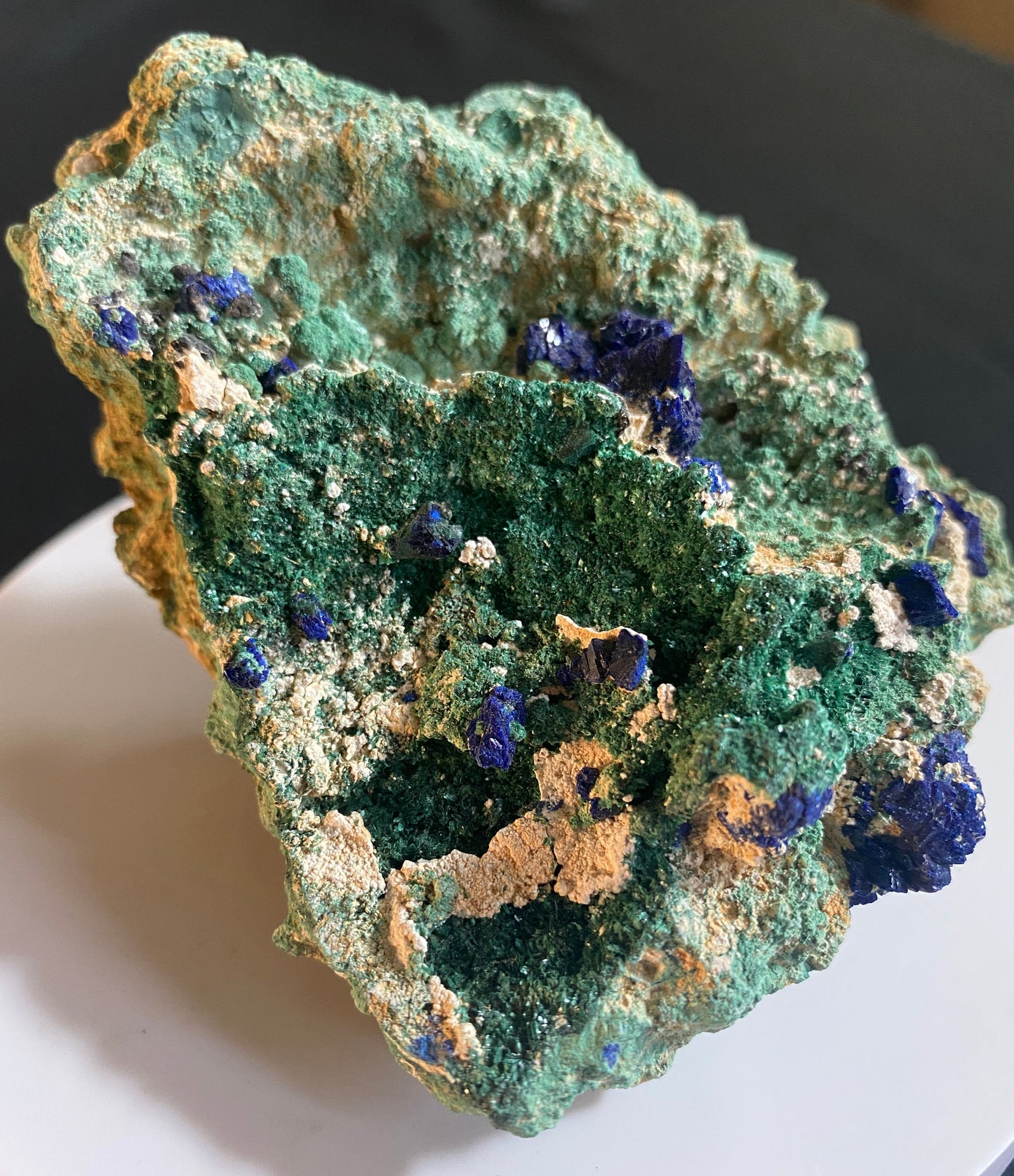 Azurite on Malachite, Blue Jay Claim, La Sal, San Juan County, Utah