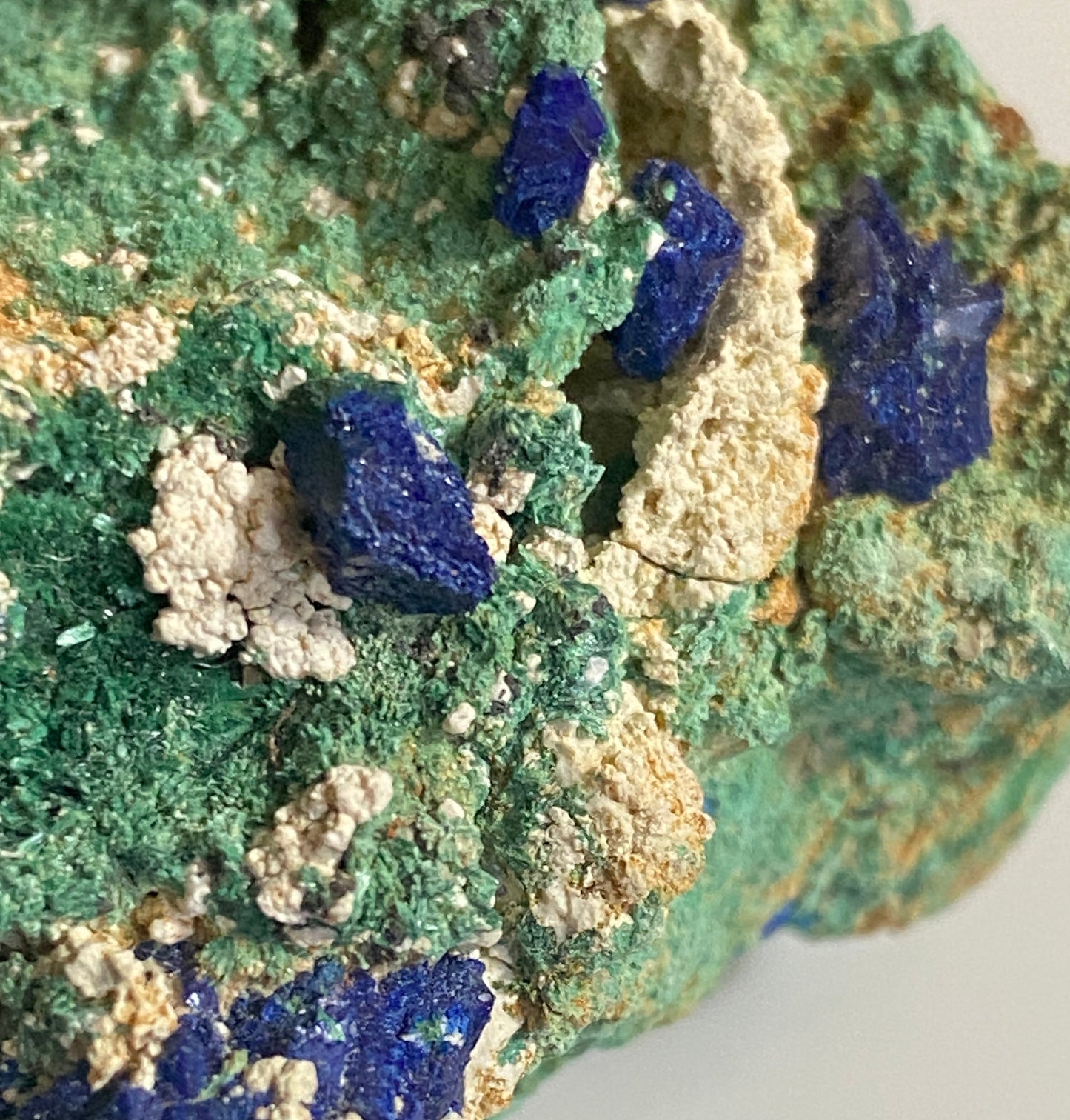 Azurite on Malachite, Blue Jay Claim, La Sal, San Juan County, Utah