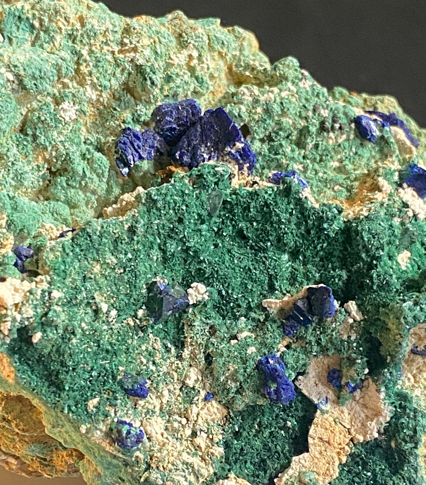 Azurite on Malachite, Blue Jay Claim, La Sal, San Juan County, Utah
