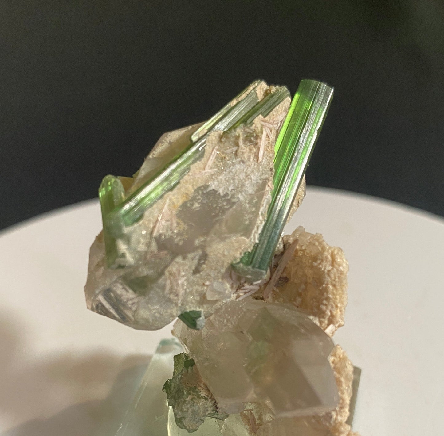 Vayrynenite on Tourmaline, Nuristan, Afghanistan