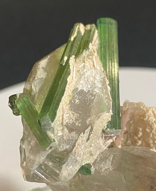 Vayrynenite on Tourmaline, Nuristan, Afghanistan