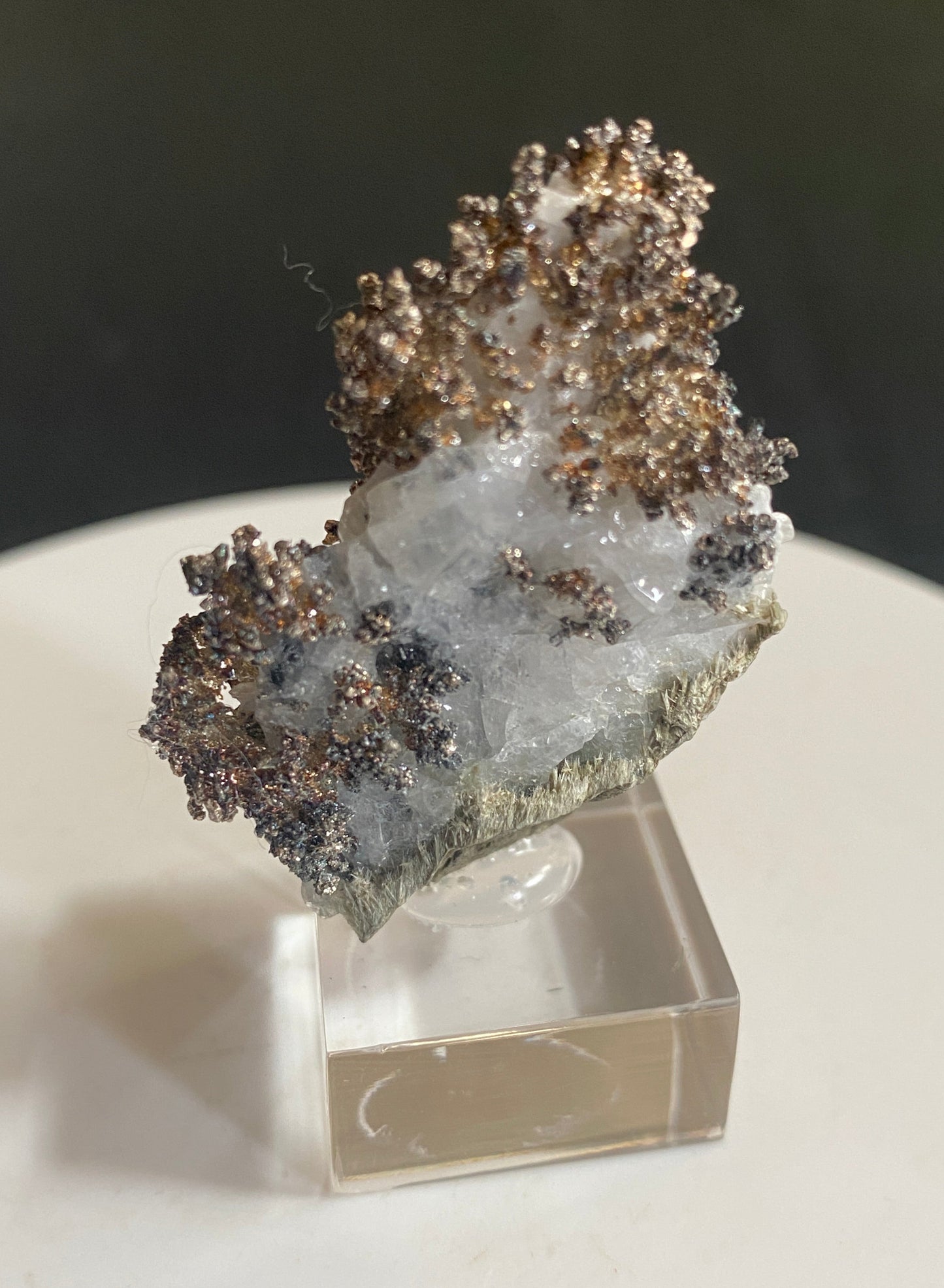 Silver in Calcite, Bouismas Mine, Bou Azzer, Morocco