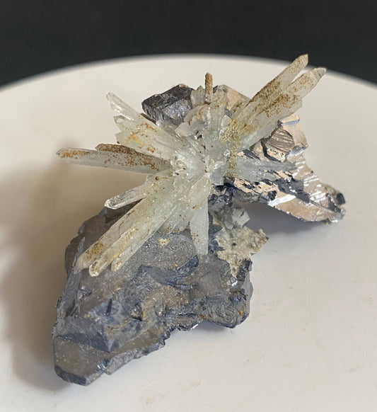 Quartz on Galena, Dalnegorsk, Primorsky Krai, Russia