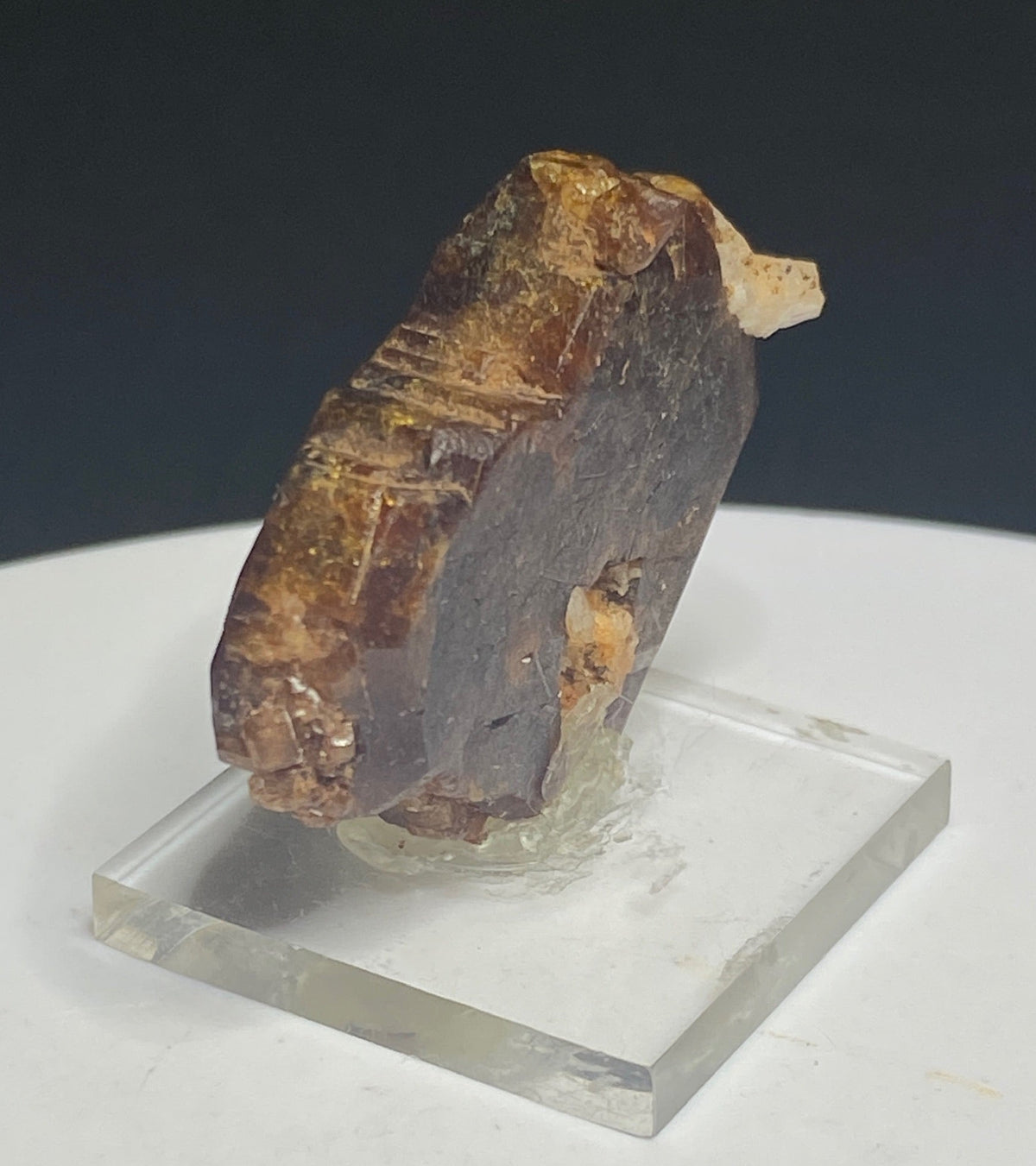 Reddish-brown bastnäsite crystal from Zegi Mountain, Kafor Dheri near Peshawar, Pakistan