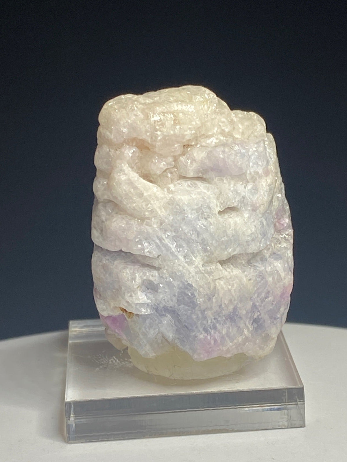 Pale lavender and pink corundum sapphire crystal from Mogok, Myanmar