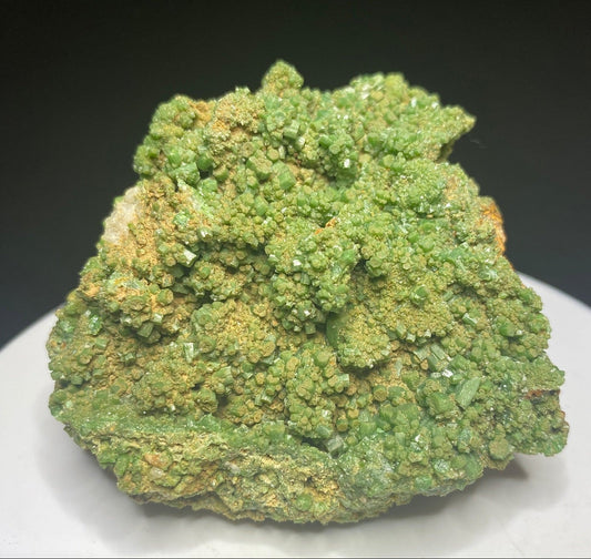 Green pyromorphite crystals on matrix from Zschopau, Saxony, Germany