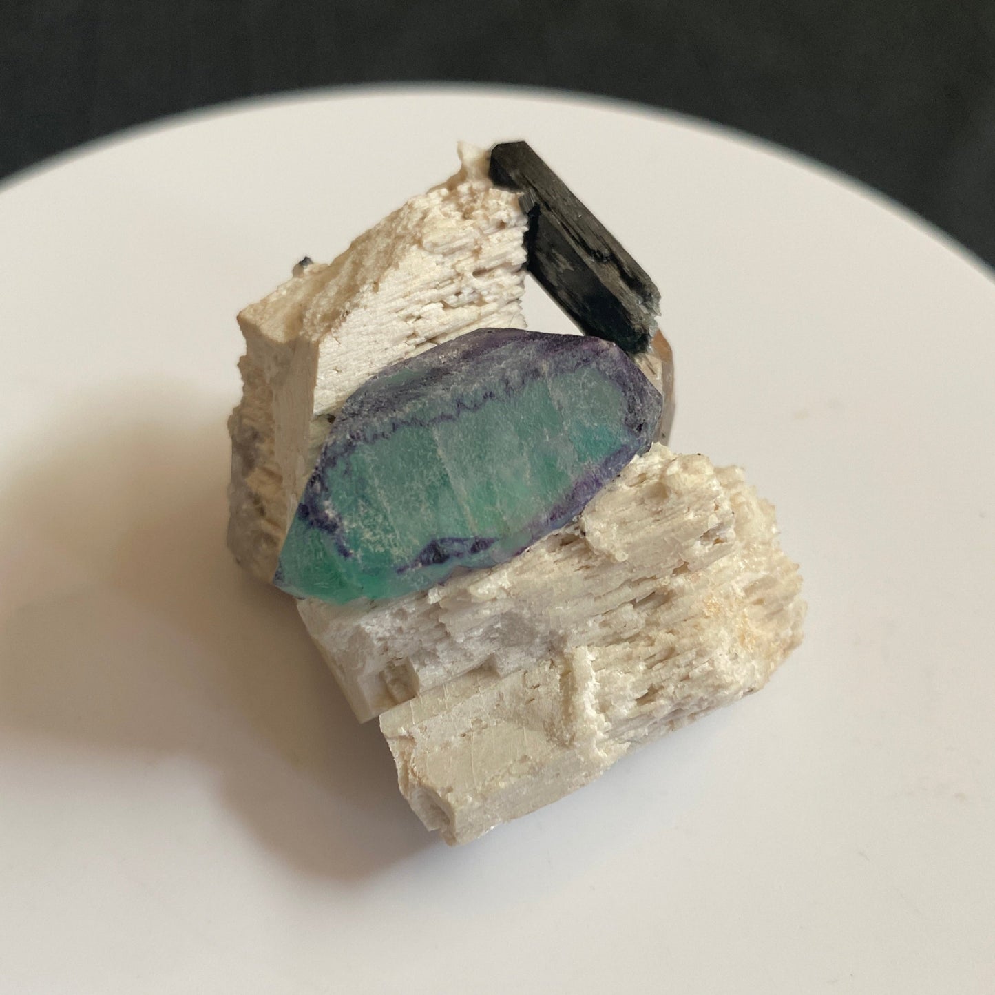 Fluorite (Spinel-Twin), Tourmaline, Quartz & Microcline, Erongo, Namibia