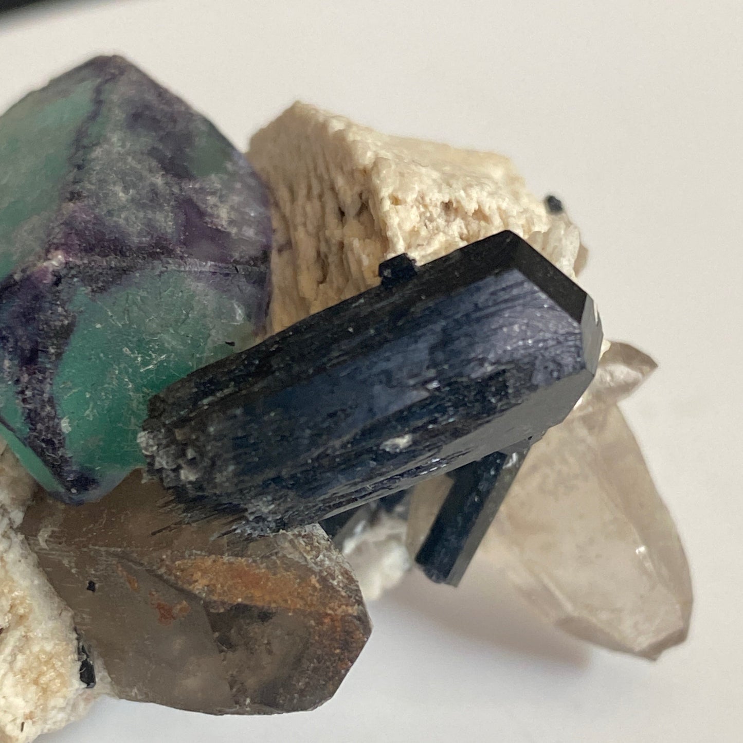 Fluorite (Spinel-Twin), Tourmaline, Quartz & Microcline, Erongo, Namibia