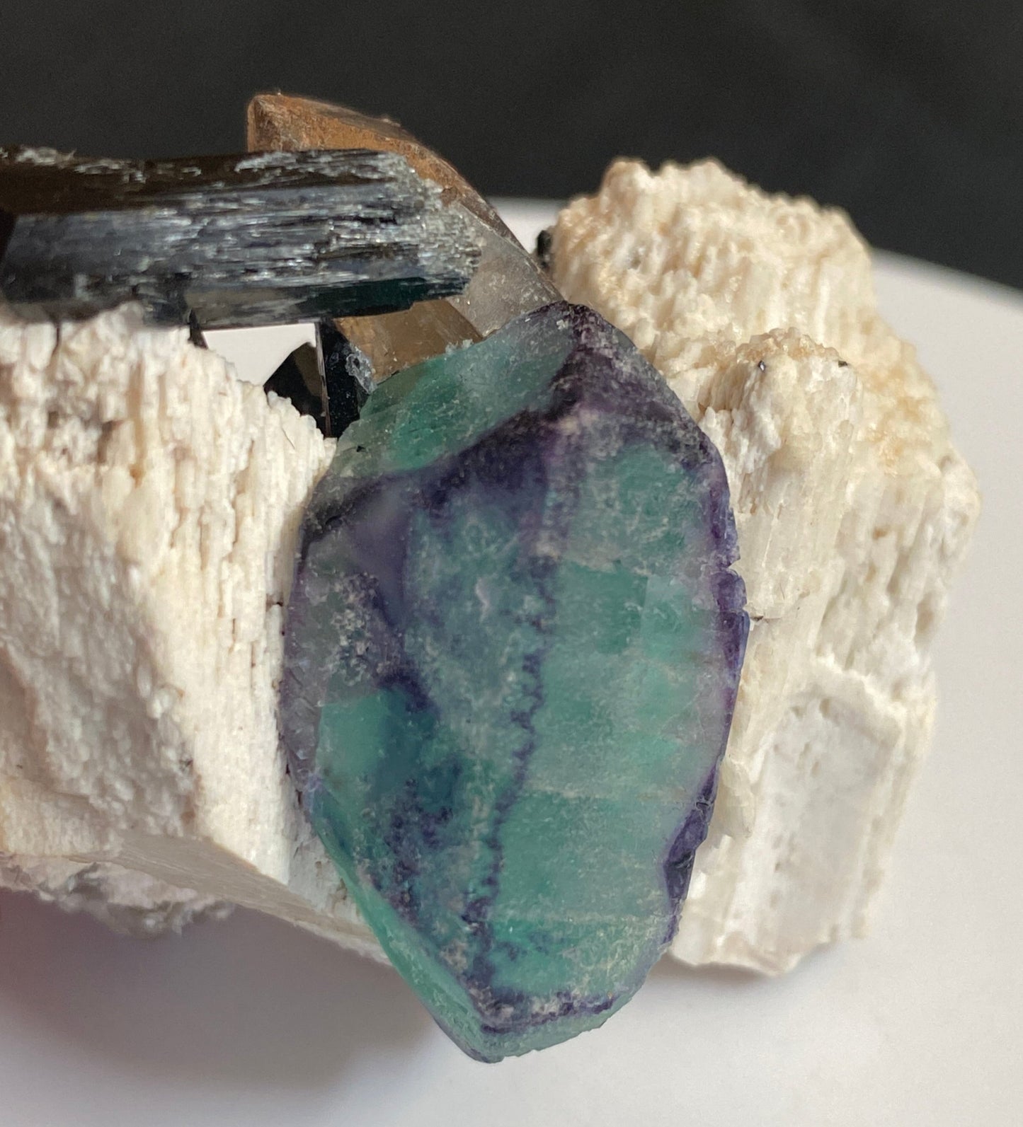 Fluorite (Spinel-Twin), Tourmaline, Quartz & Microcline, Erongo, Namibia