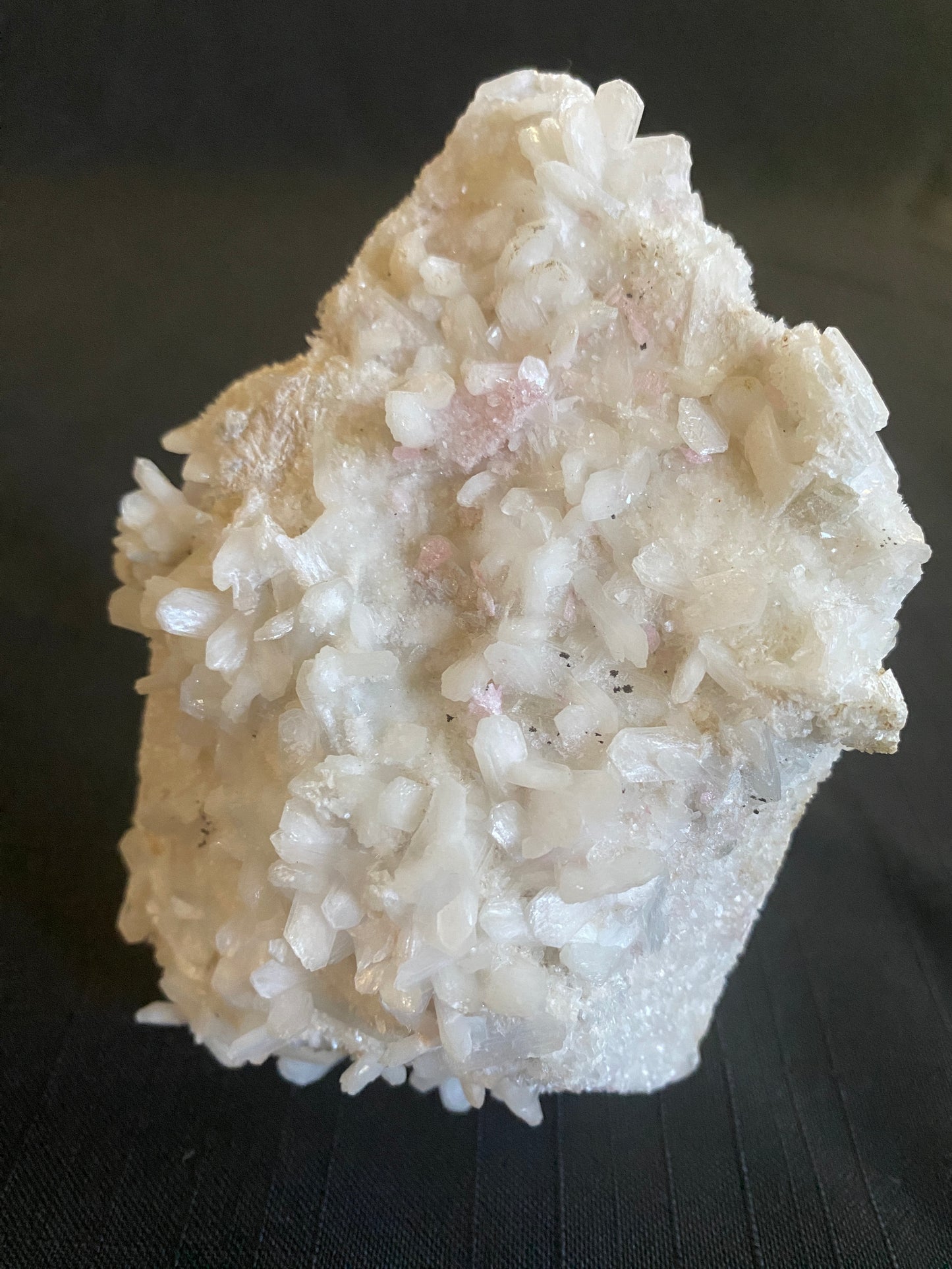 Tourmaline with Stilbite on Microcline, Himilaya Mine, Mesa Grande, California