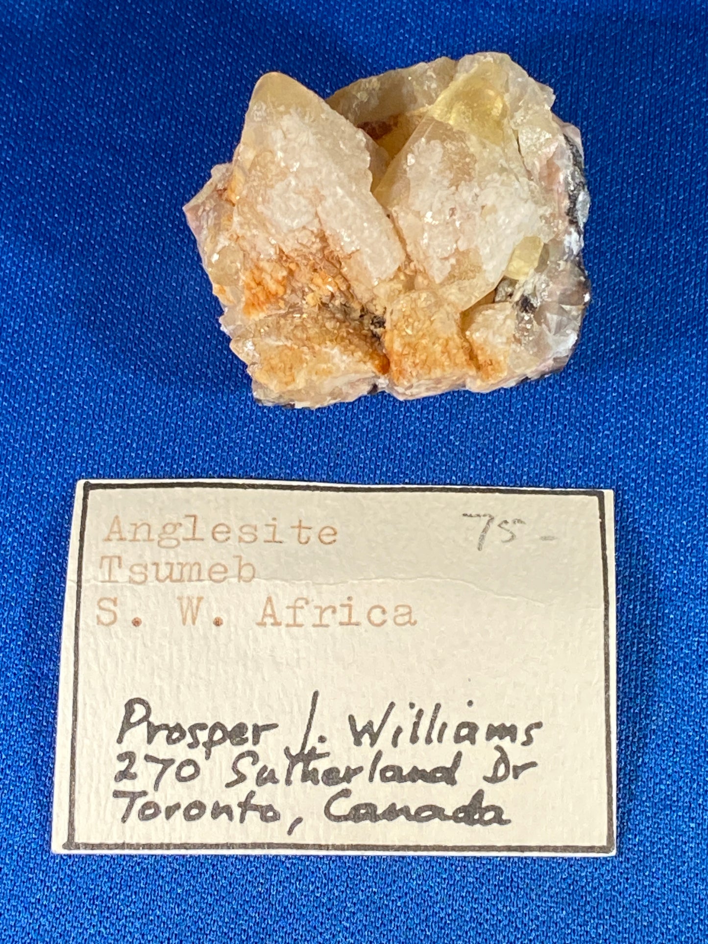 Anglesite, Tsumeb, Namibia (Ex Prosper J. Williams)