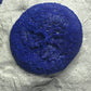 zoom-in on one of the royal-blue azurite discs