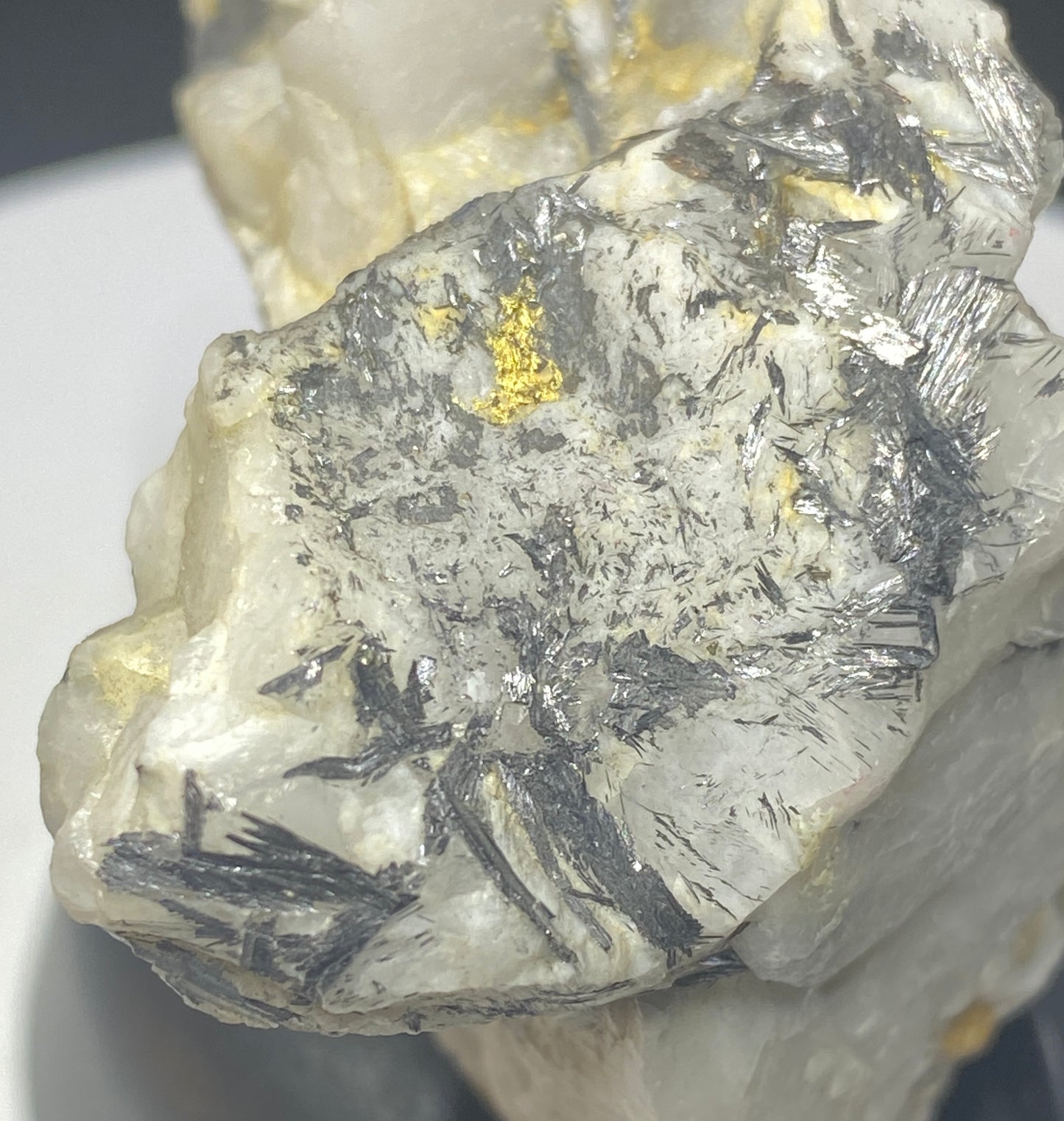 Gold & Cosalite in Quartz, Caribou Quartz Mine, Wells, British Columbia, Canada