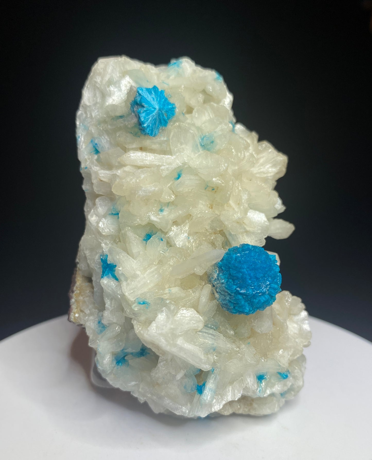 Cavansite on Stilbite, Wagholi Quarries, Pune, Maharashtra, India