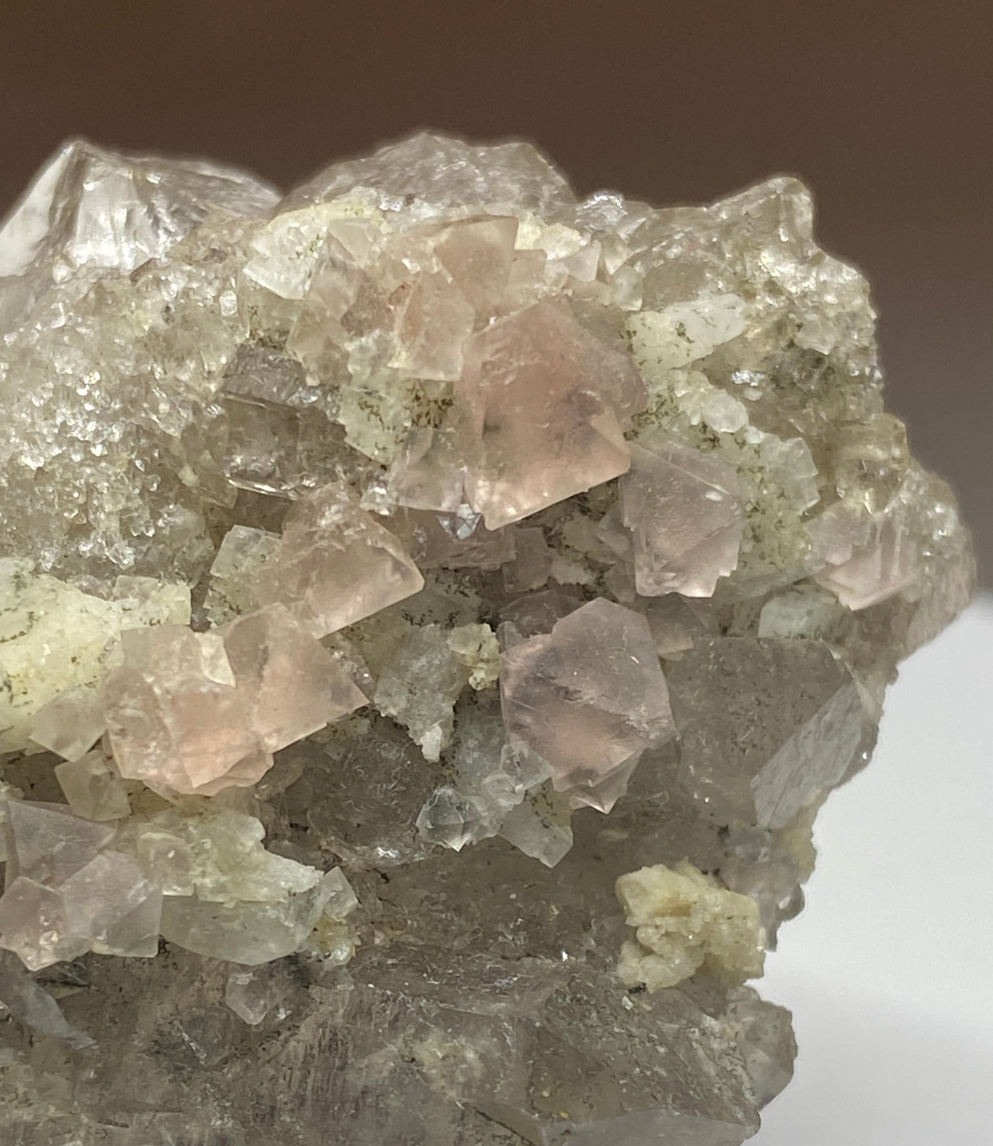Fluorite on Smoky Quartz, Argentier Glacier, Mont Blanc, France