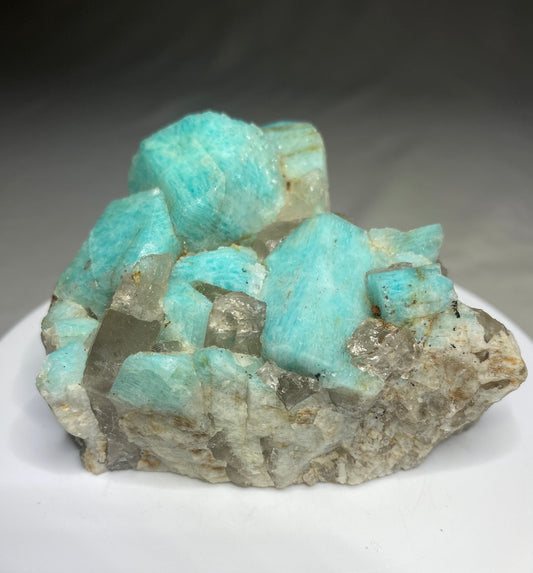Microlcine (variety Amazonite) with Smoky Quartz, Kashale, Konso, Ethiopia