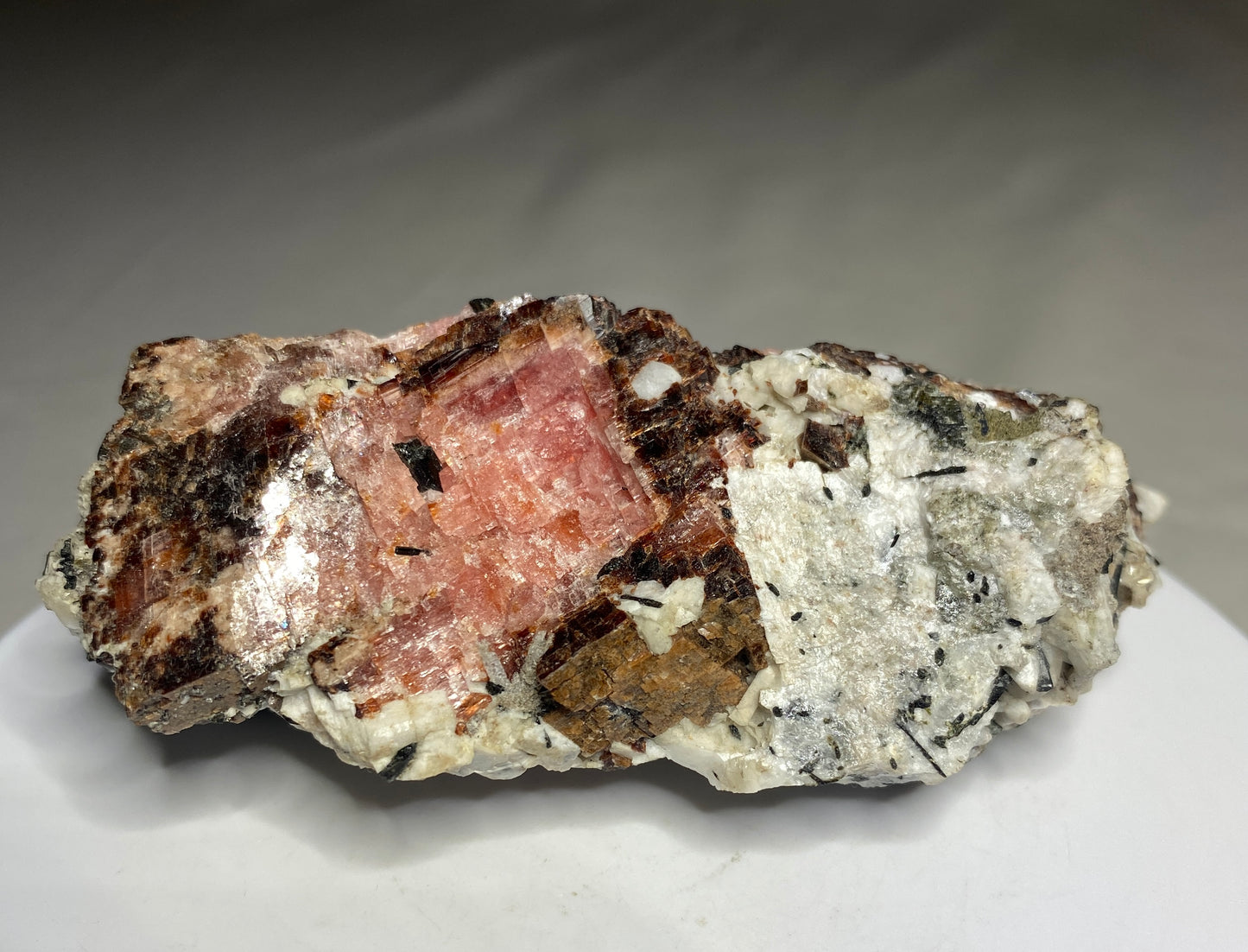 Rhodochrosite with Aegirine, Mont St-Hilaire, Quebec, Canada