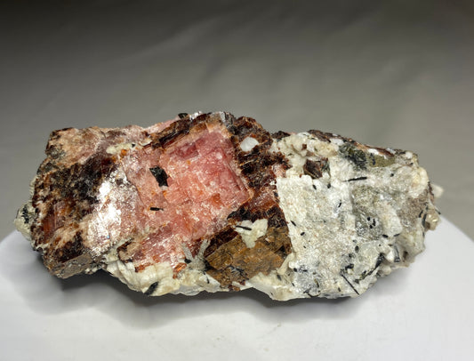 Rhodochrosite with Aegirine, Mont St-Hilaire, Quebec, Canada