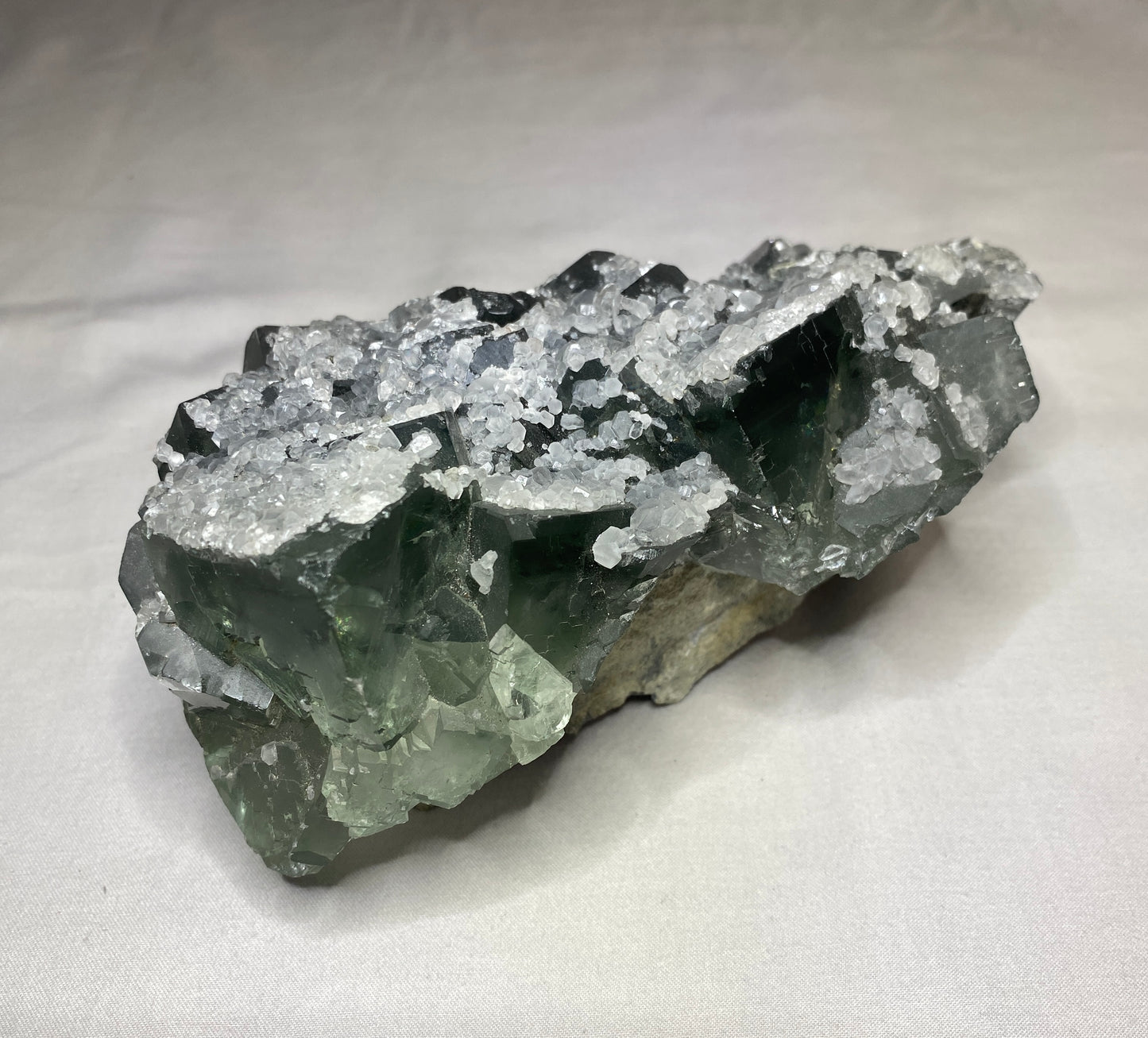 Calcite on Fluorite, China