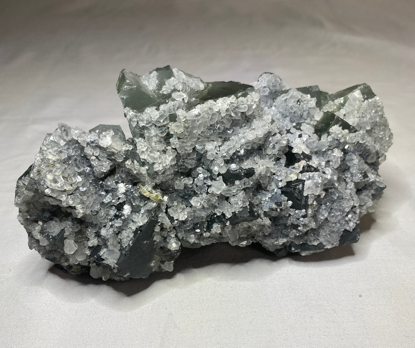 Calcite on Fluorite, China