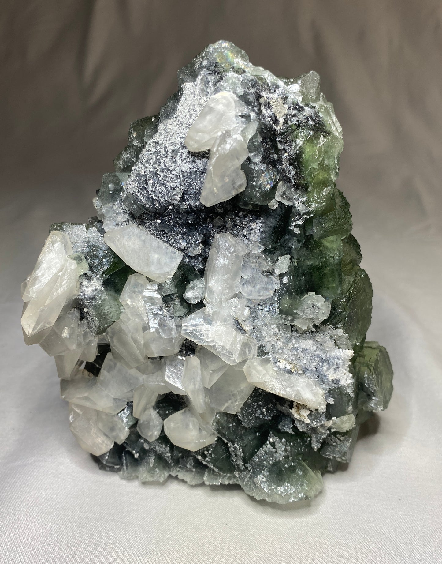 Calcite on Fluorite, Okorusu Mine, Namibia