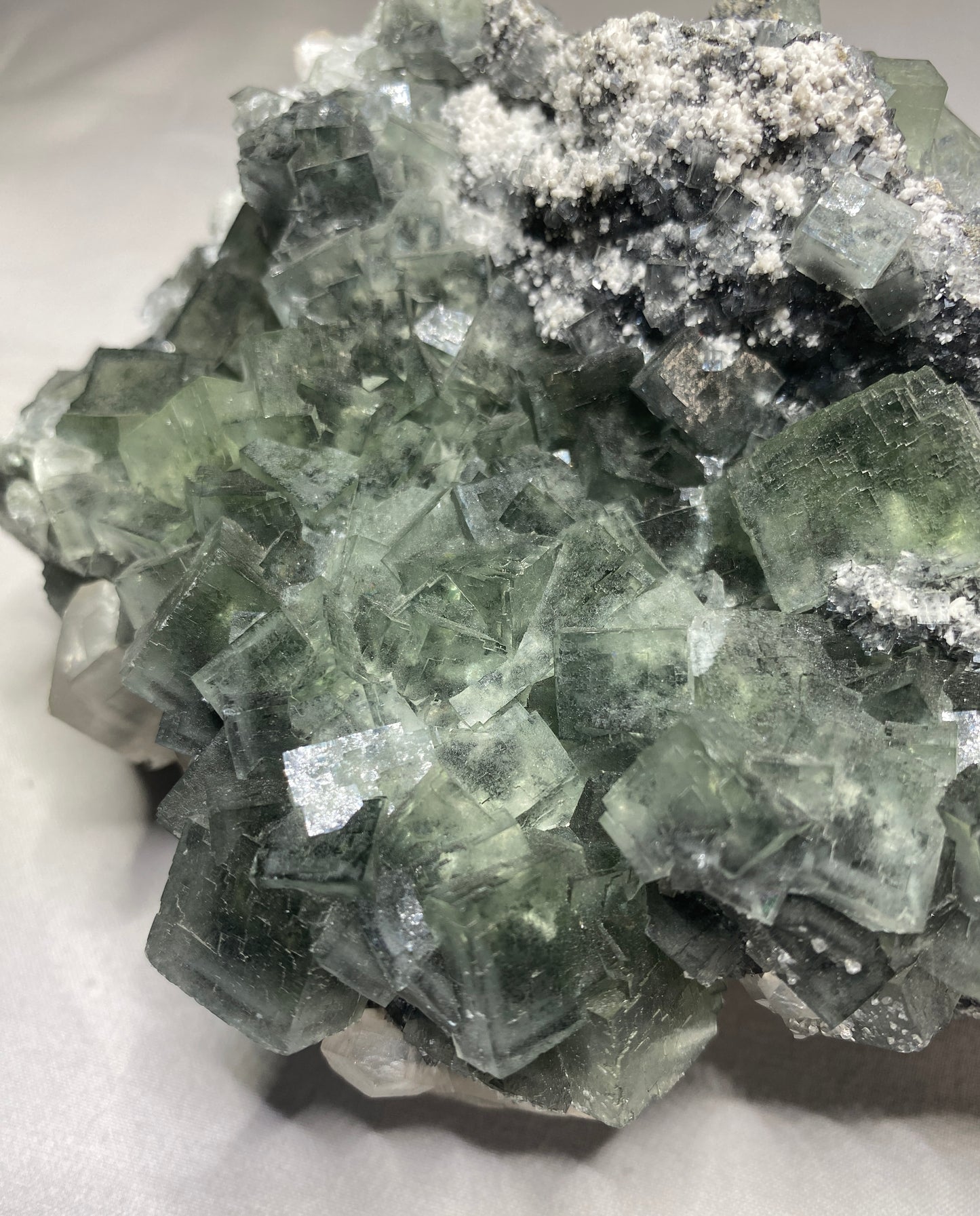 Calcite on Fluorite, Okorusu Mine, Namibia