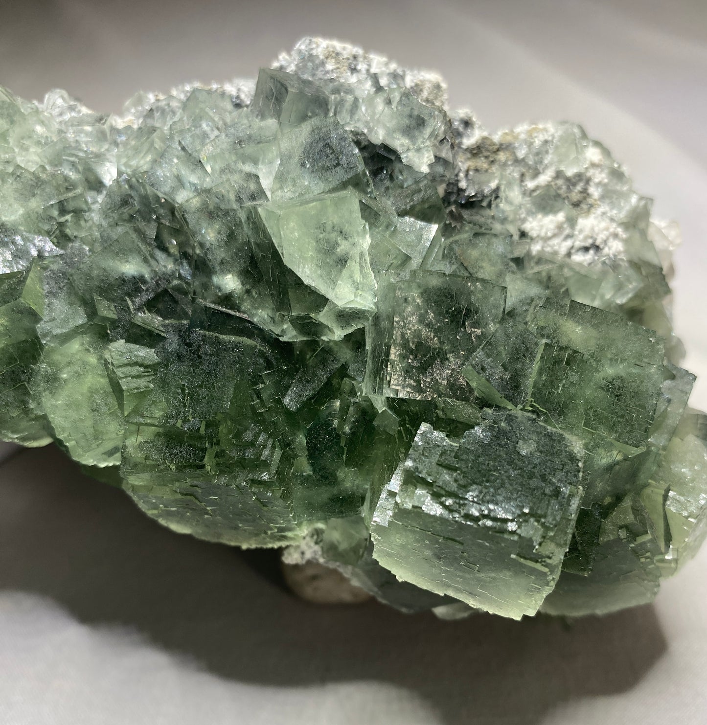 Calcite on Fluorite, Okorusu Mine, Namibia