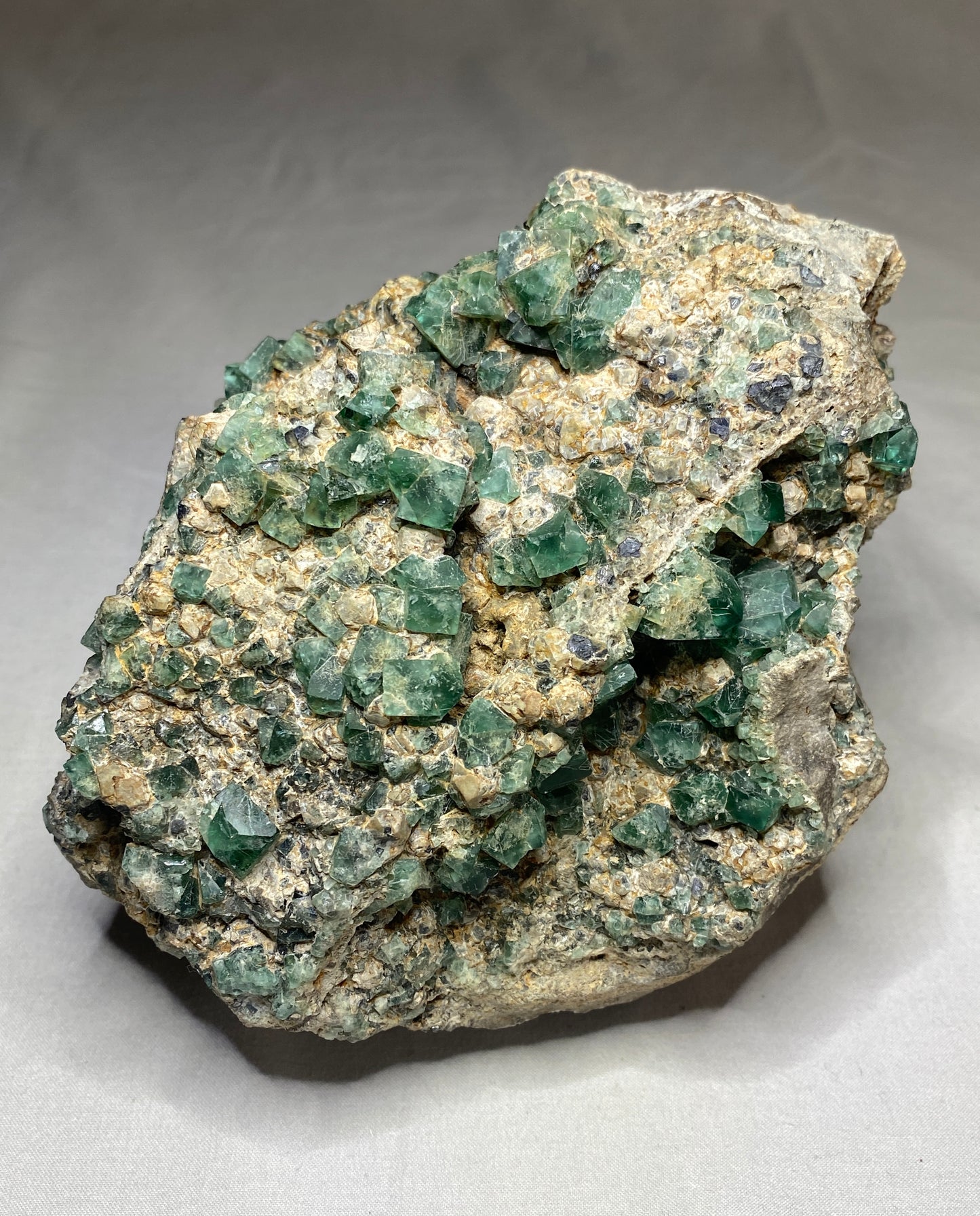 Fluorite (daylight fluorescence), Rogerley Mine, Weardale, County Durham, England