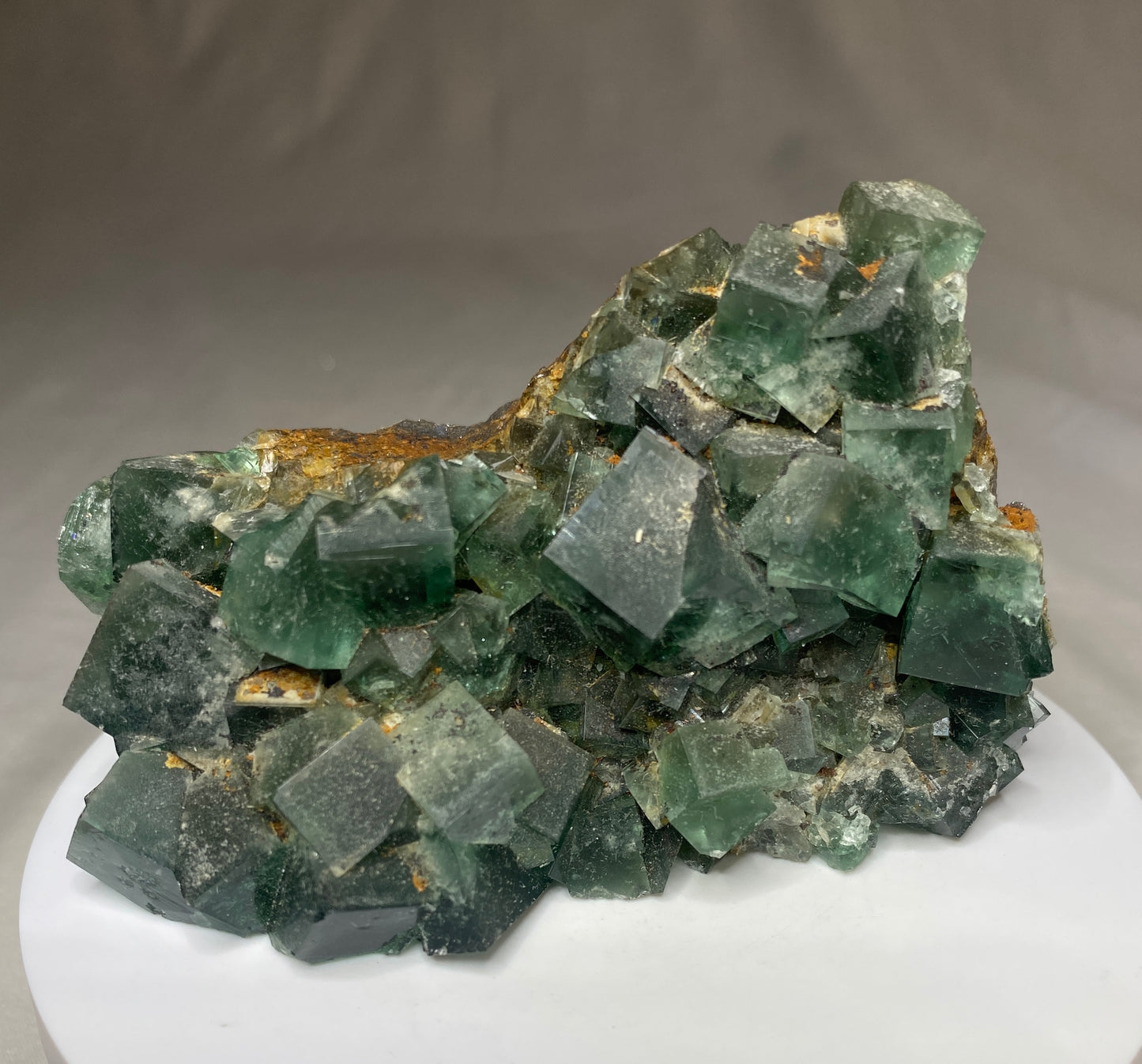 Fluorite (daylight fluorescence), 50 Year Pocket, Rogerley Mine, Weardale, County Durham, England