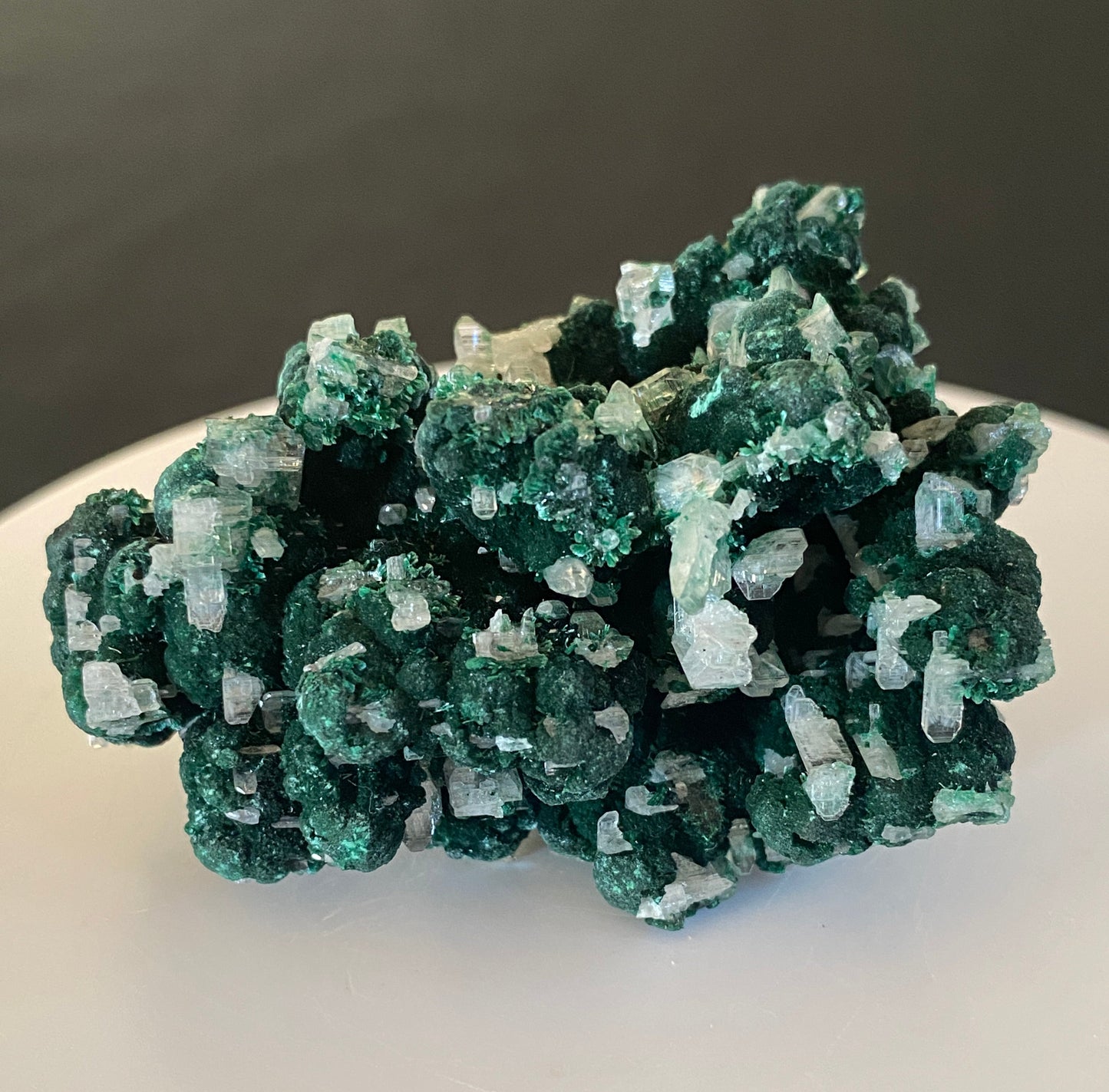 Cerussite on Malachite, Palabanda Quarries, Mfouati, Republic of the Congo