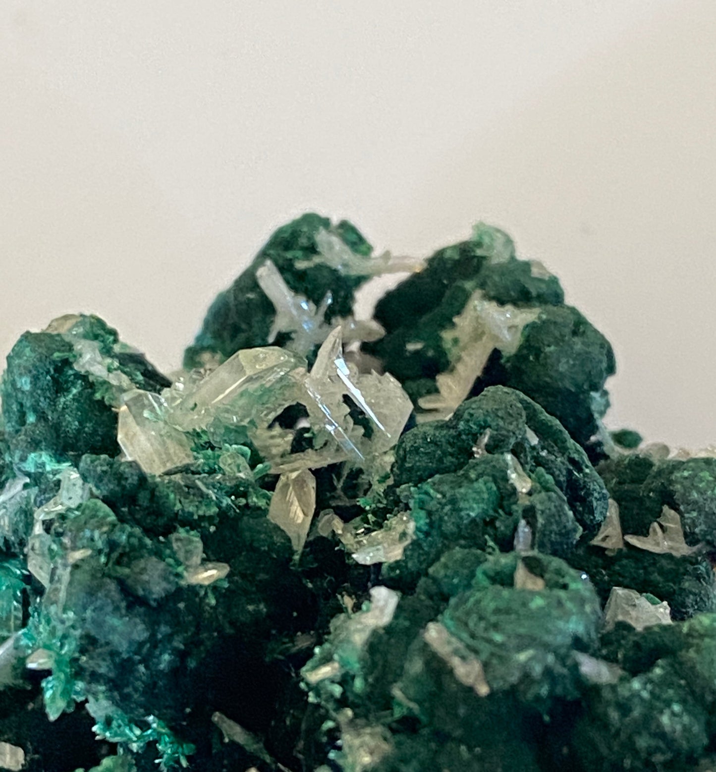 Cerussite on Malachite, Palabanda Quarries, Mfouati, Republic of the Congo