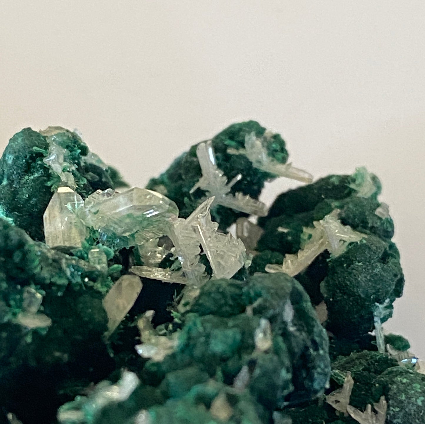 Cerussite on Malachite, Palabanda Quarries, Mfouati, Republic of the Congo