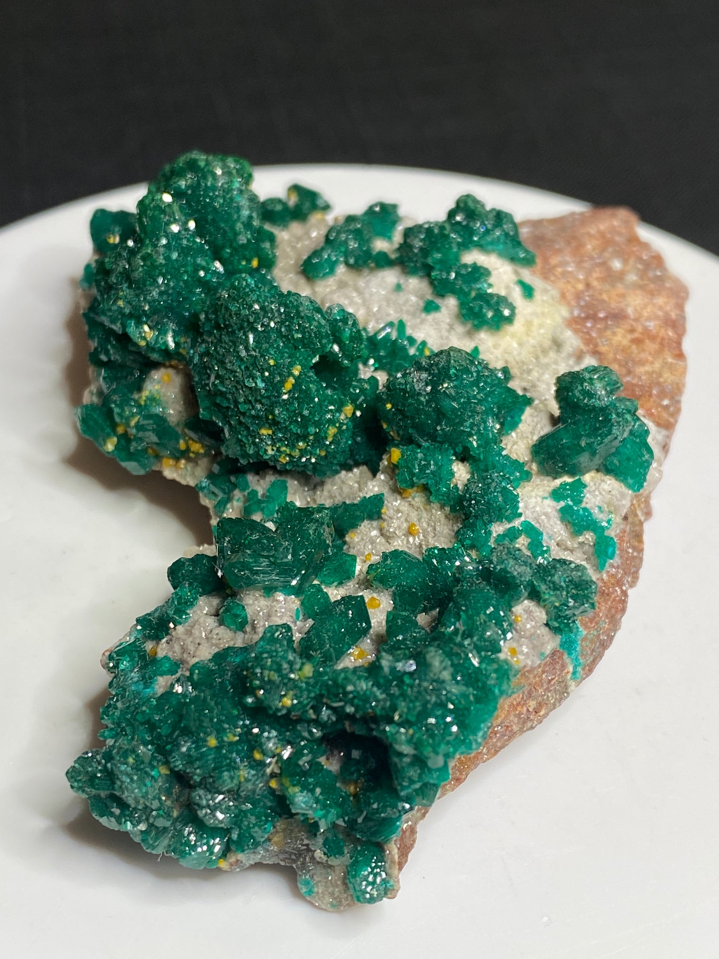 Dioptase with Mimetite, N'tola Mine, Mindouli District, Republic of the Congo (Brazzaville)